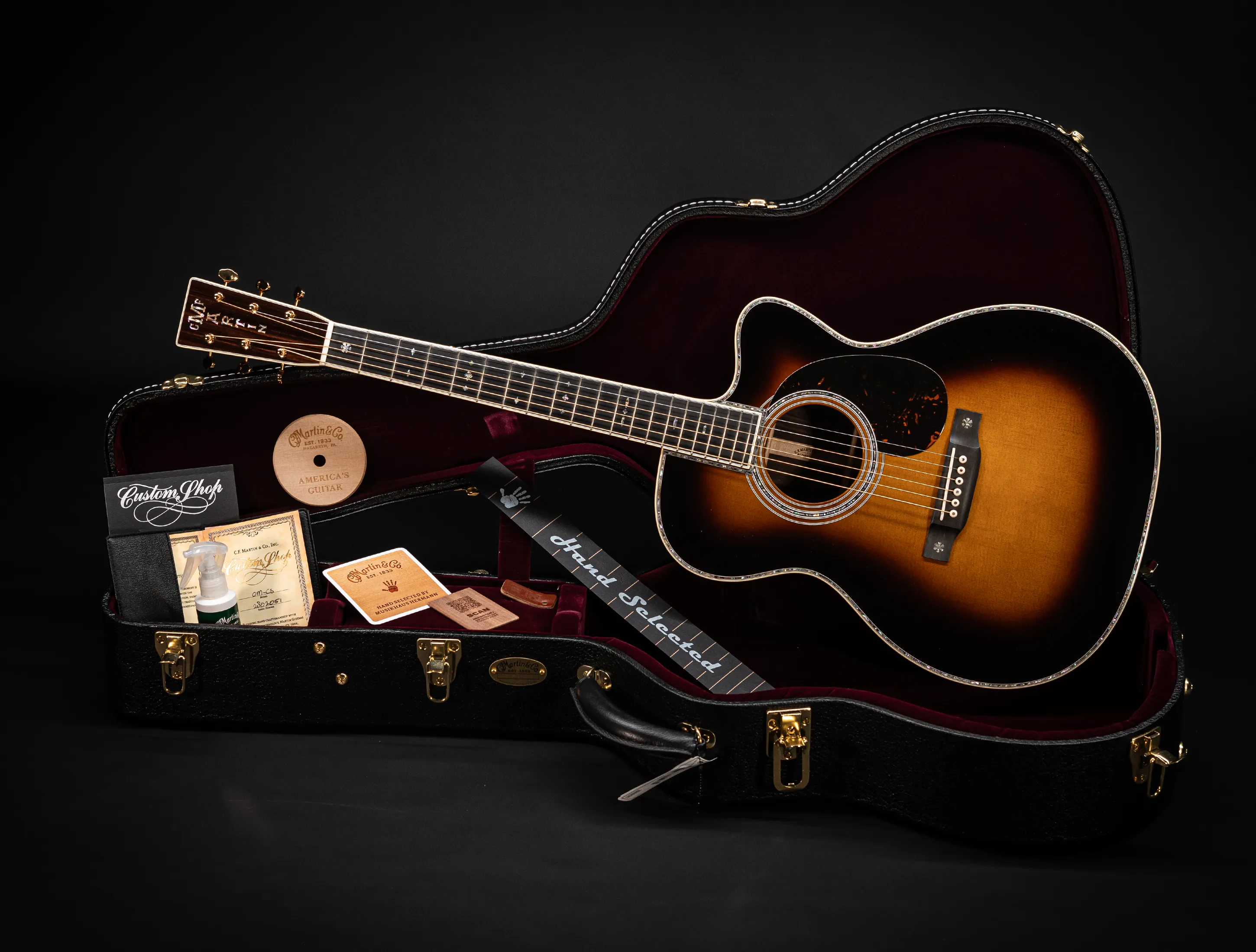 Show gallery (33 images) a162191 Martin 000-42C Custom Shop Golden Era Cutaway 1935 Sunburst