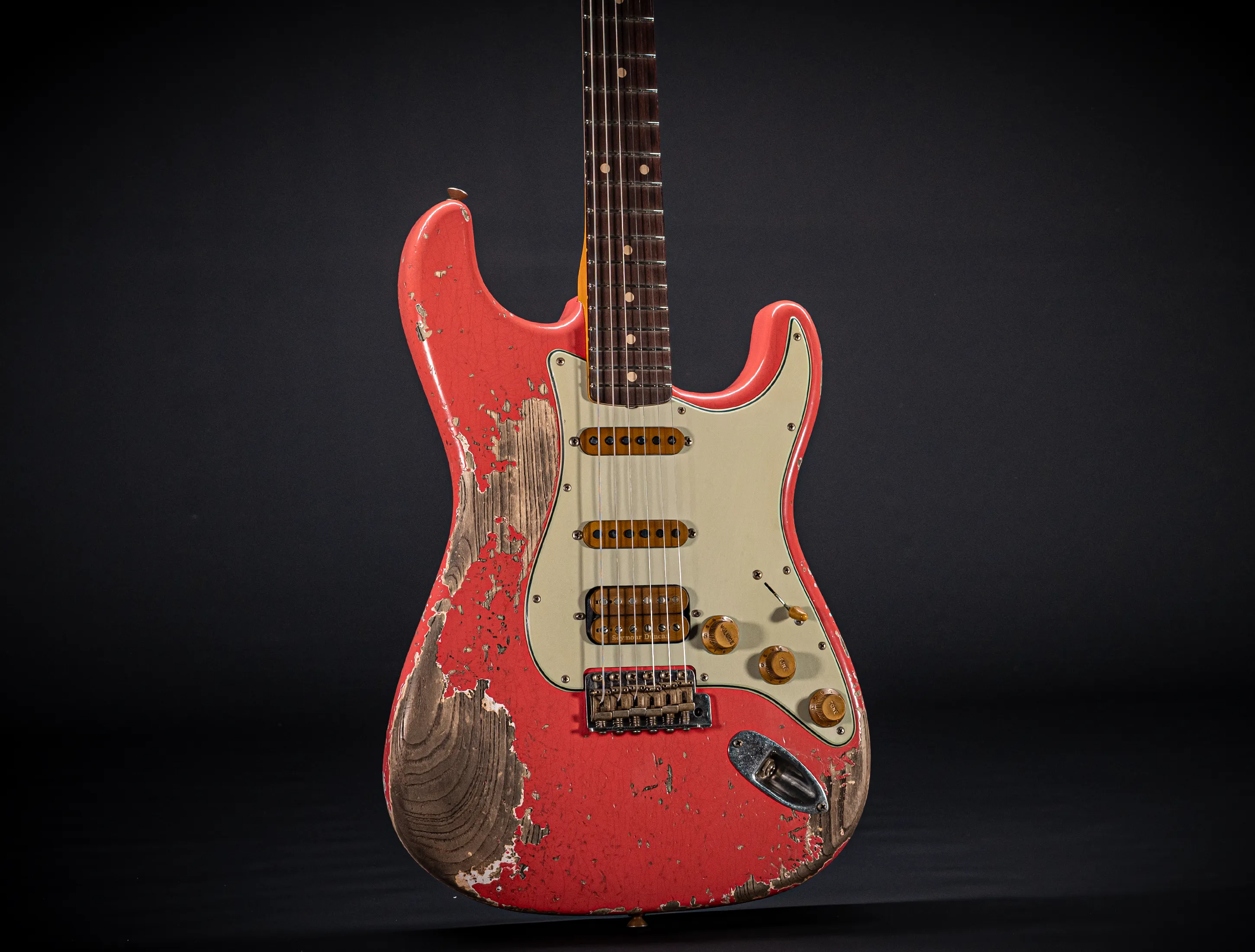 Fender MBD II 1962 Humbucker Stratocaster MIDAS Super Heavy Relic - ASH Body Fiesta Red