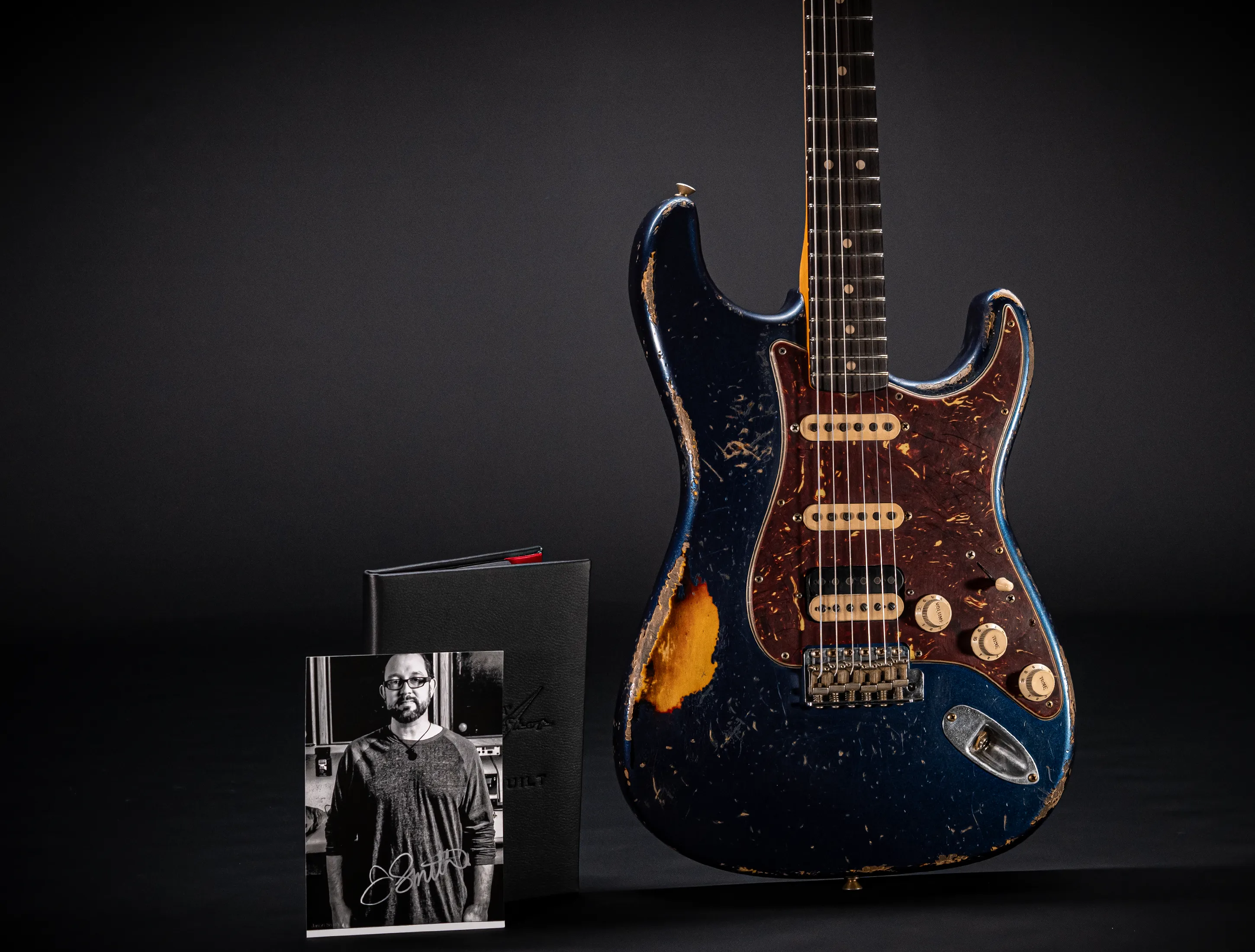 Fender Senior Masterbuilt Jason Smith 1963 Humbucker Stratocaster Heavy Relic - Baltic Blue over Sunburst