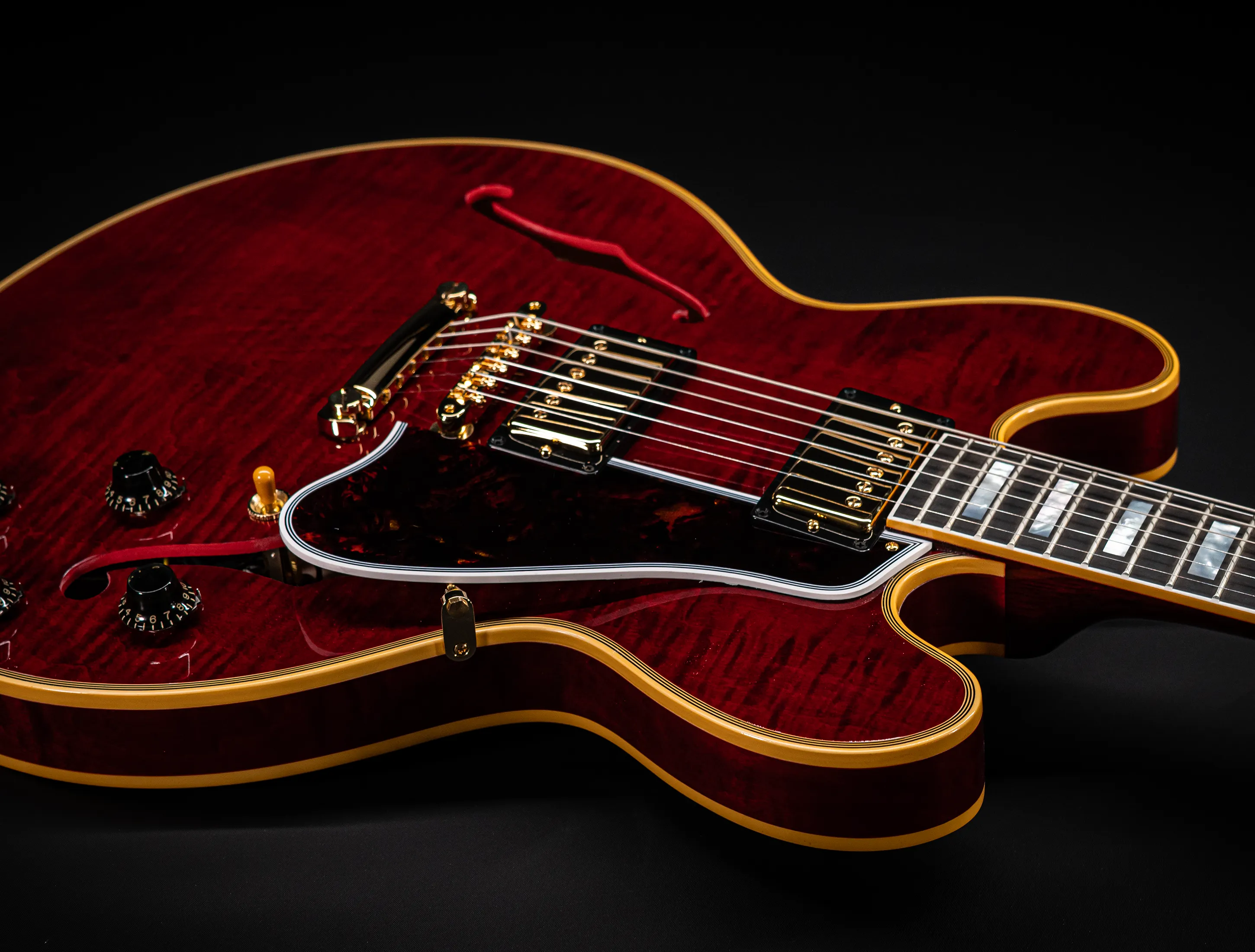 Gibson ES-355 1959 Custom Shop Gloss Figured Maple - Dark Viking Red