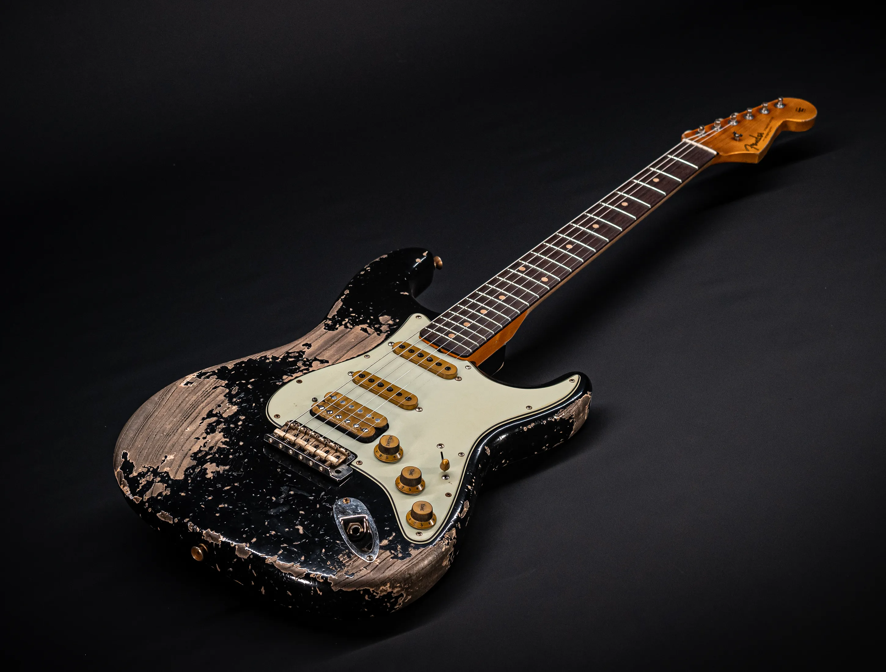 Fender MBD II 1962 Humbucker Stratocaster MIDAS Super Heavy Relic - ASH Body Black