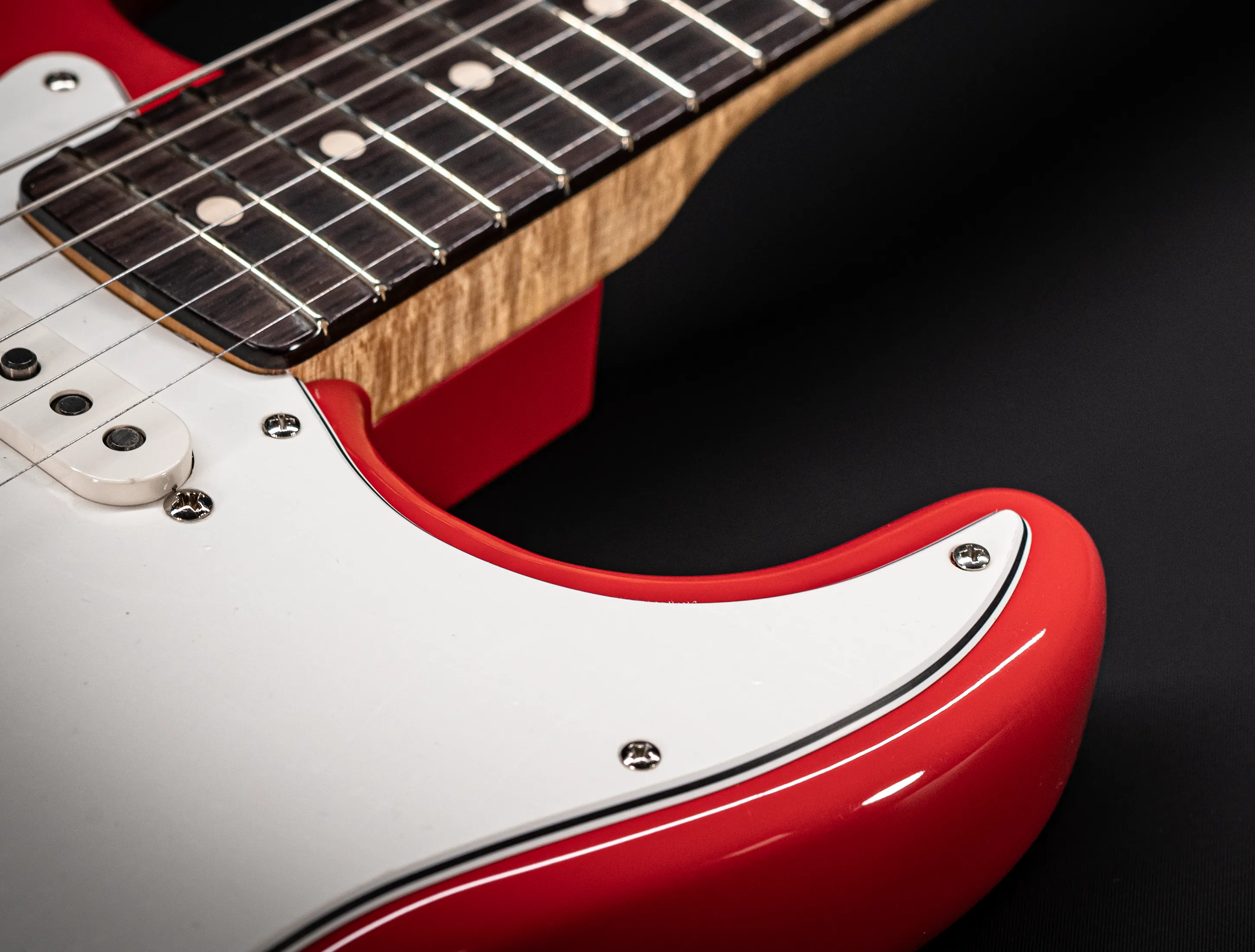 Fender MBD 1963 Humbucker Stratocaster GLOSS NOS flame Neck - Fiesta Red