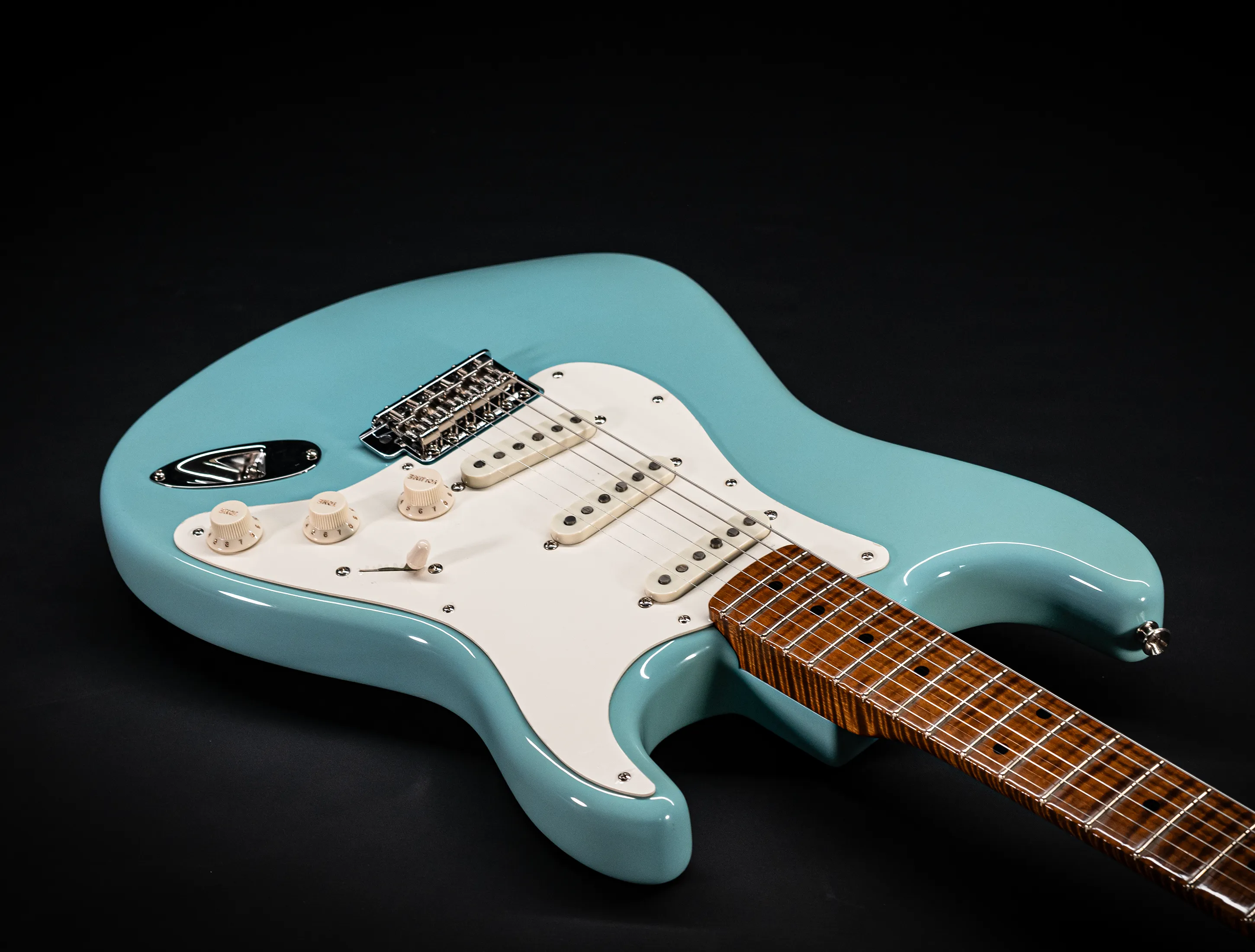 Fender 50`s Limited Stratocaster NOS Mastergrade roasted Flame AAAA Neck - Daphne Blue
