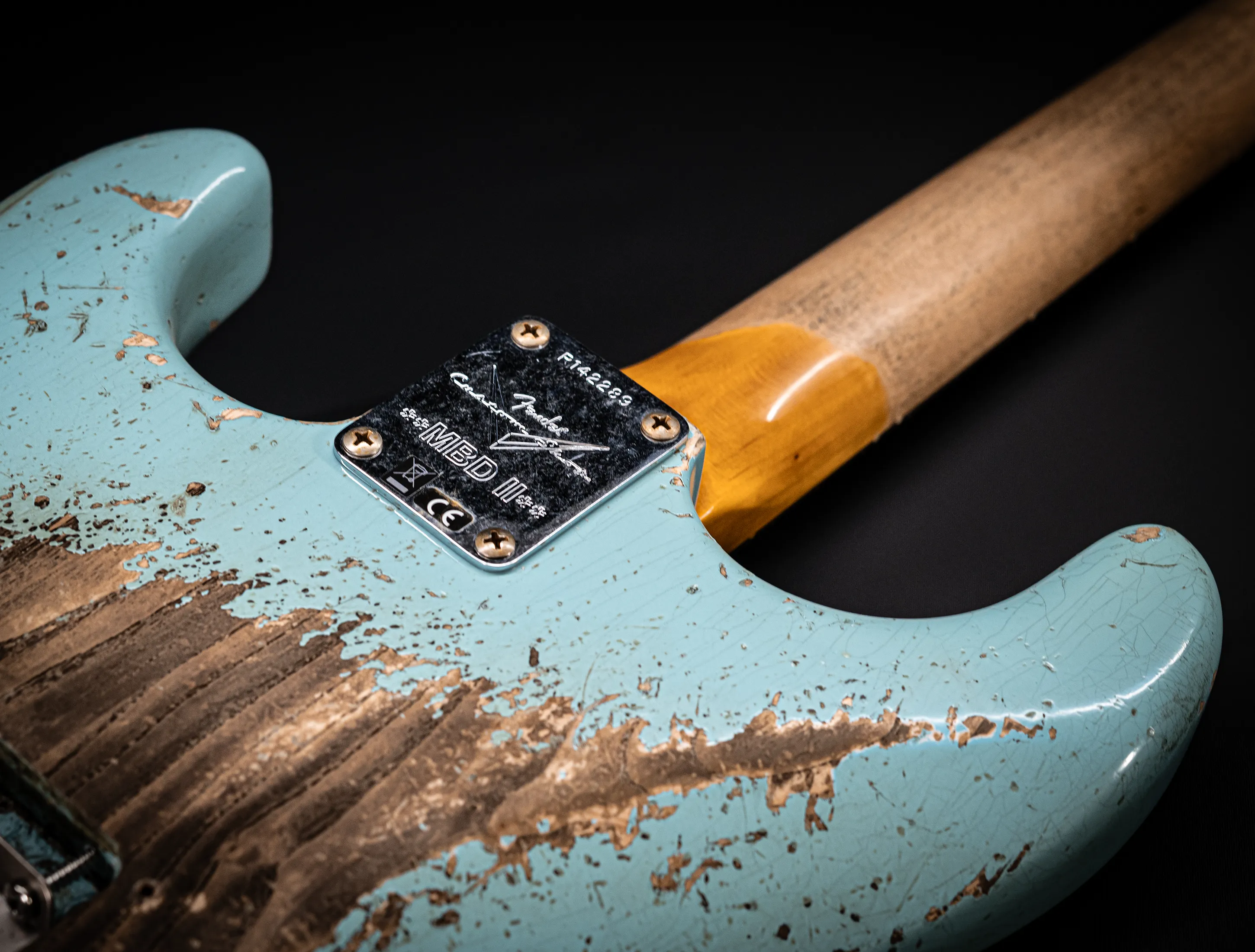 Fender MBD II 1962 Humbucker Stratocaster MIDAS Super Heavy Relic - ASH Body Daphne Blue