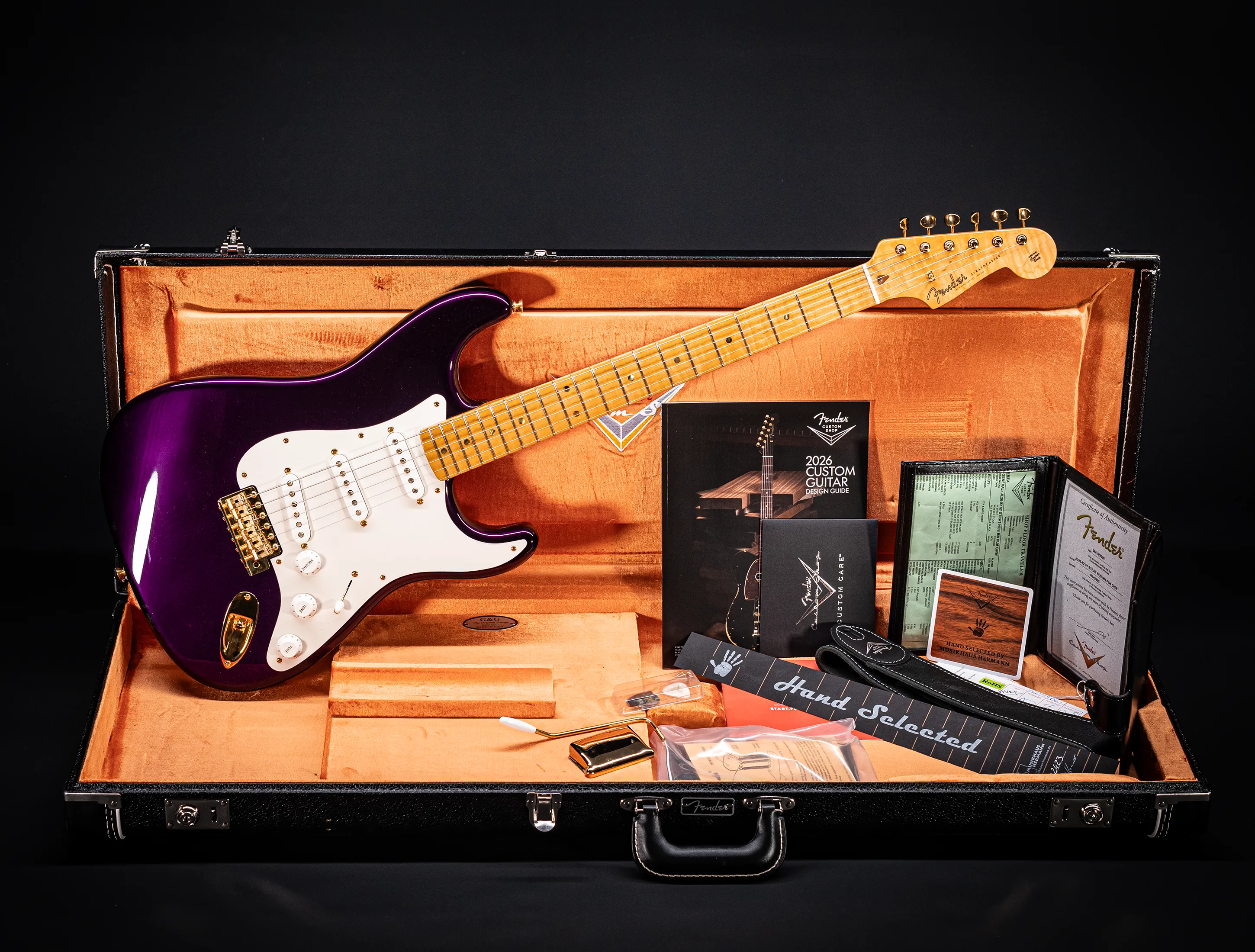 Fender MBD 1957 Stratocaster GLOSS NOS flame Neck - Purple Metallic