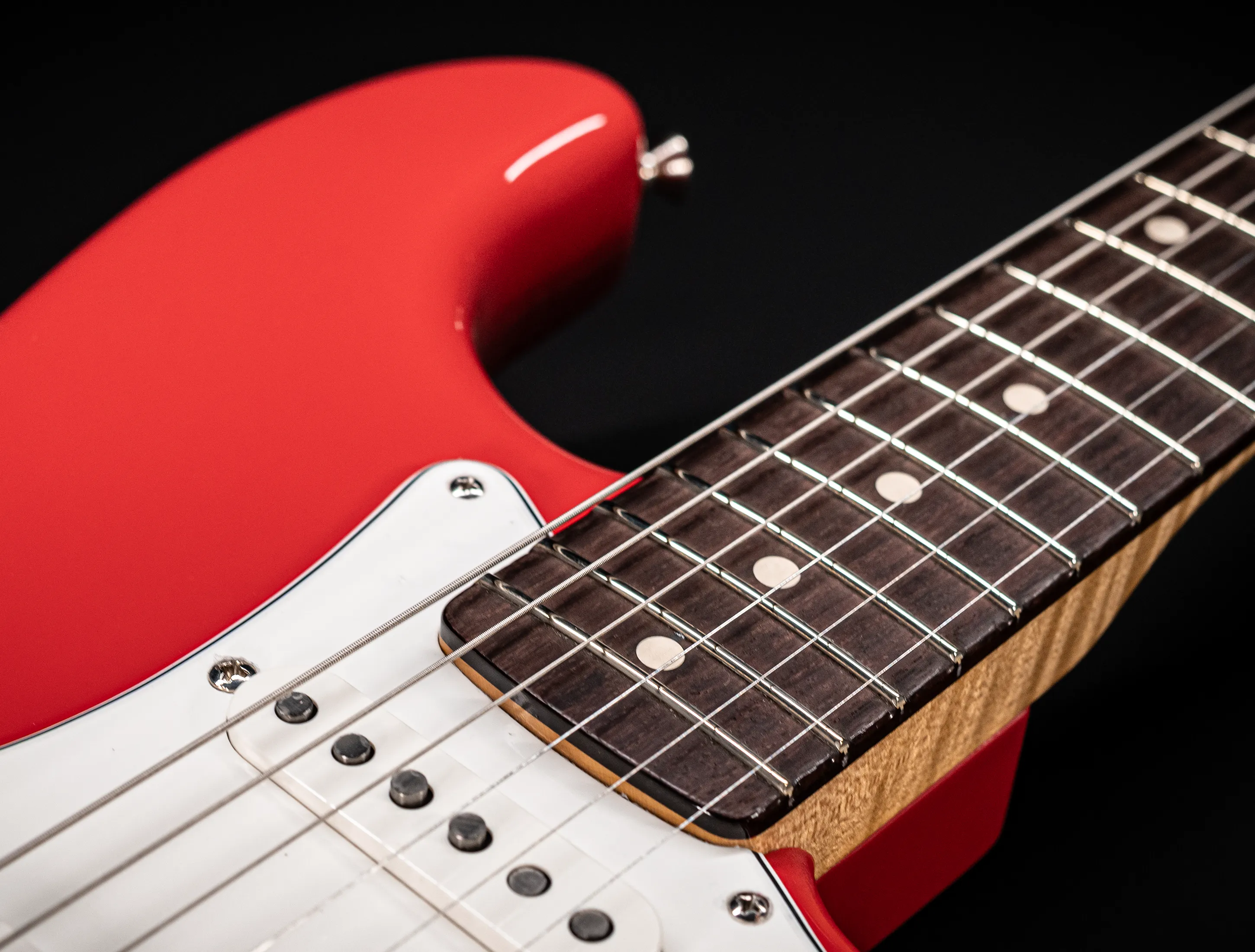 Fender MBD 1963 Stratocaster GLOSS NOS flame Neck - Fiesta Red