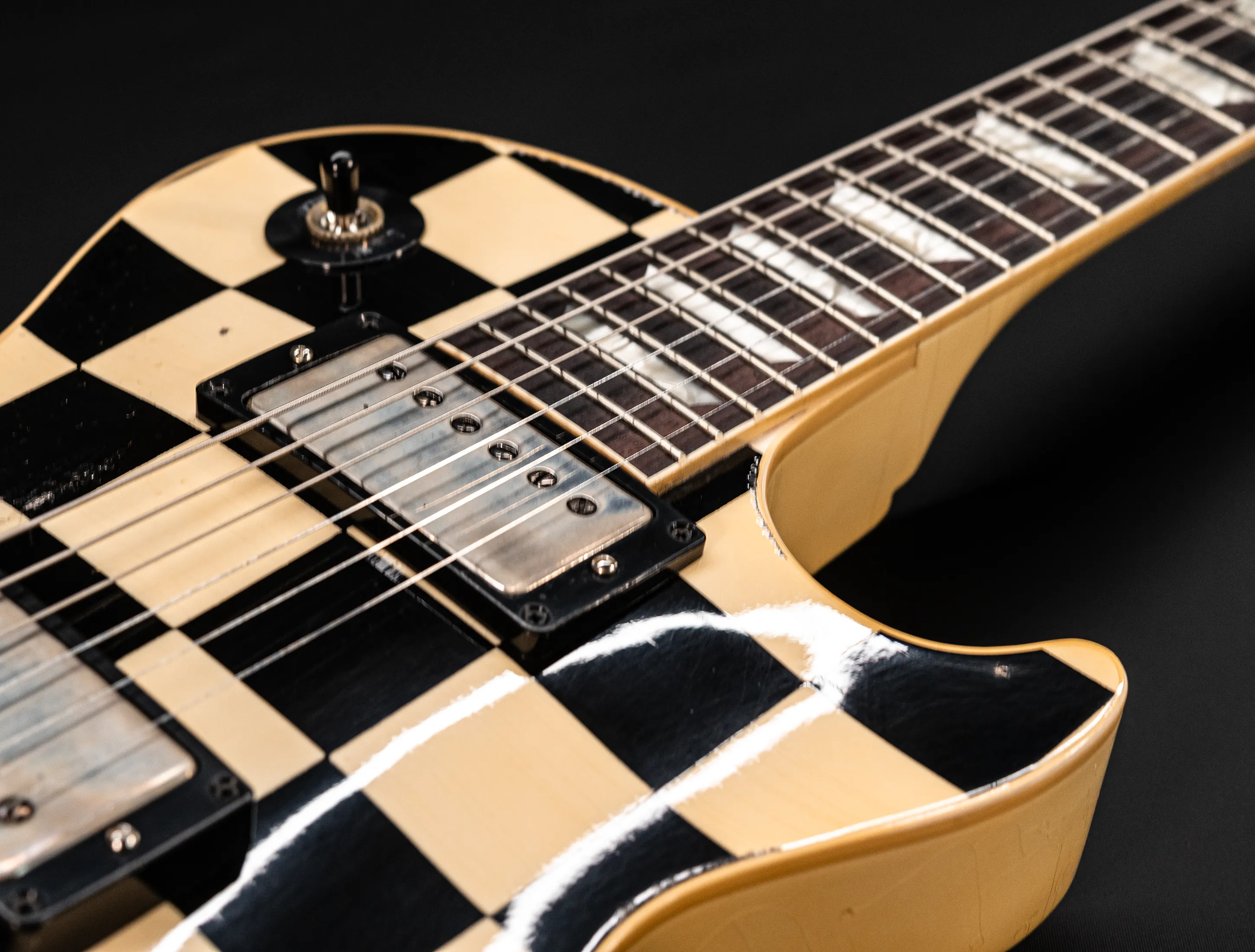 a162827 Gibson Les Paul 1958 Standard Murphy LAB Heavy Aged Black Checkerboard