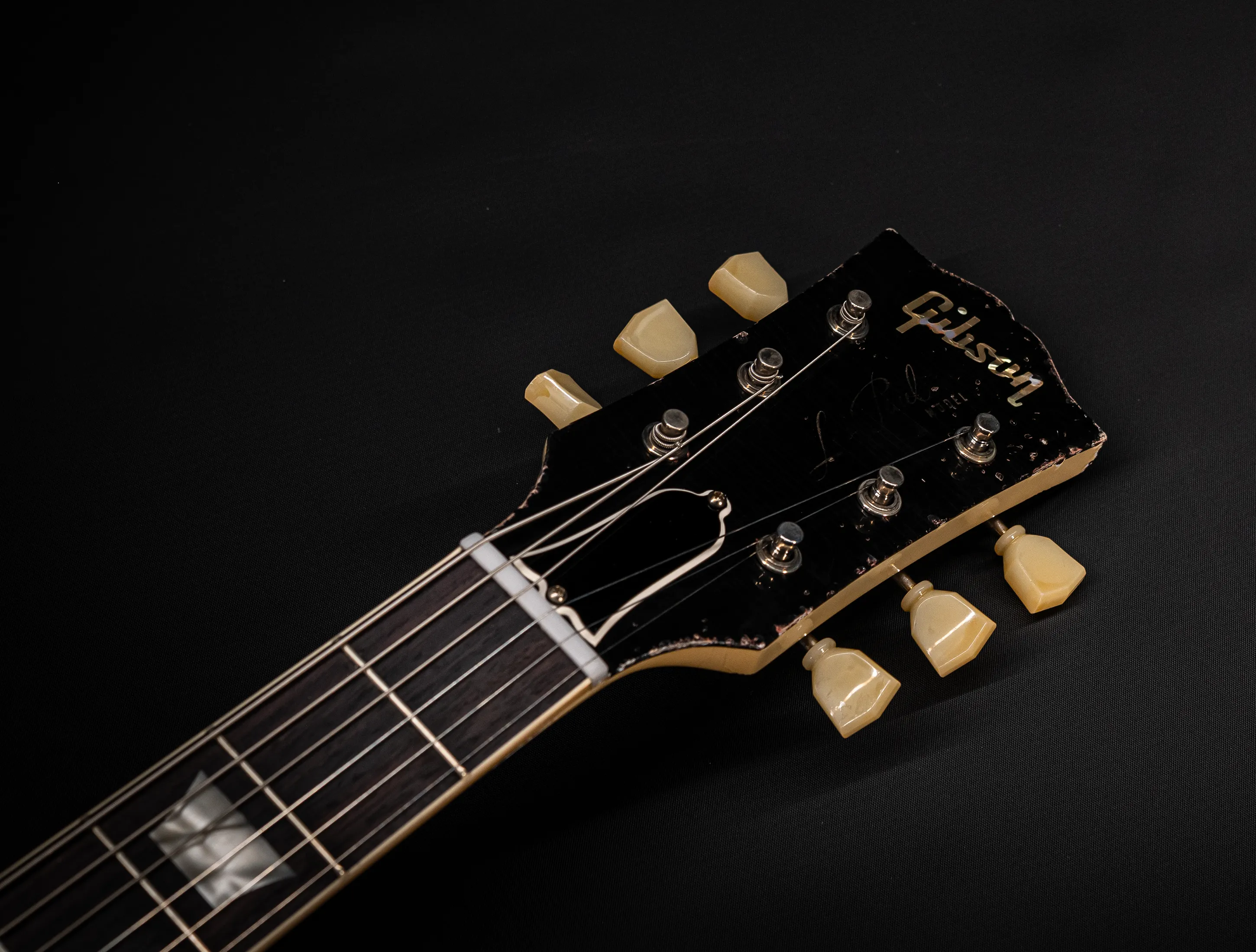 a162834 Gibson Les Paul 1958 Standard Murphy LAB Heavy Aged Black Checkerboard