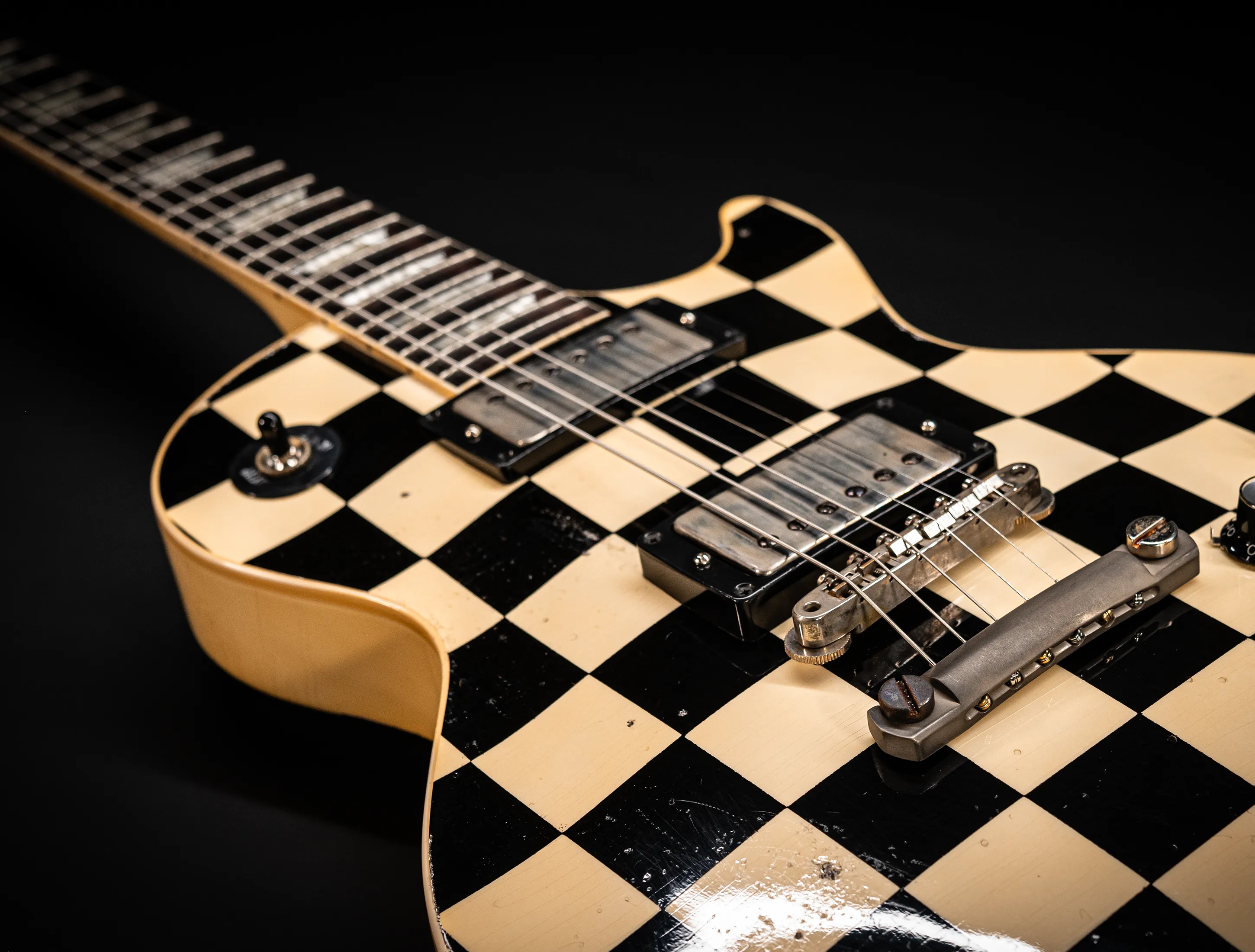 a162853 Gibson Les Paul 1958 Standard Murphy LAB Heavy Aged Black Checkerboard