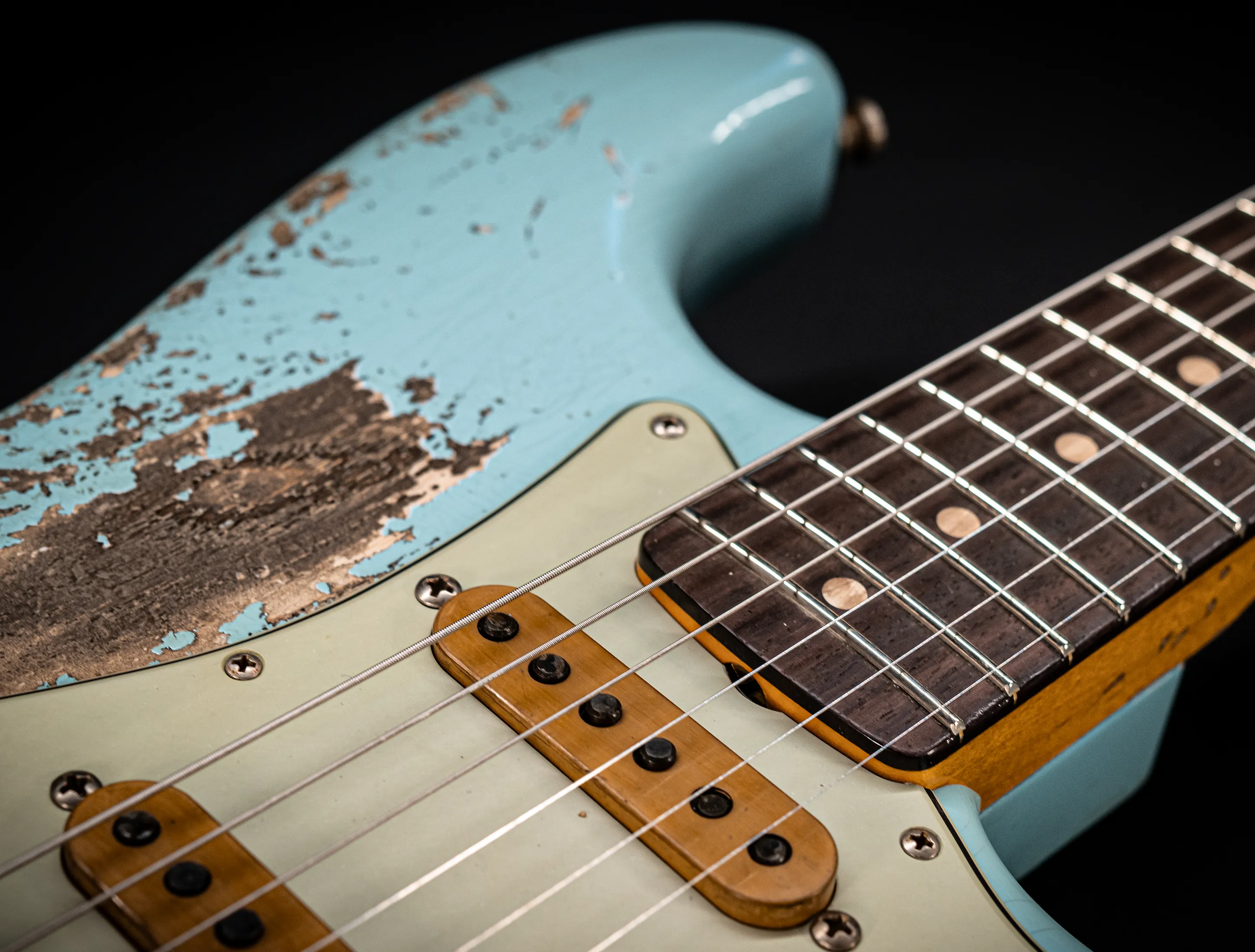 Fender MBD II 1962 Humbucker Stratocaster MIDAS Super Heavy Relic - ASH Body Daphne Blue