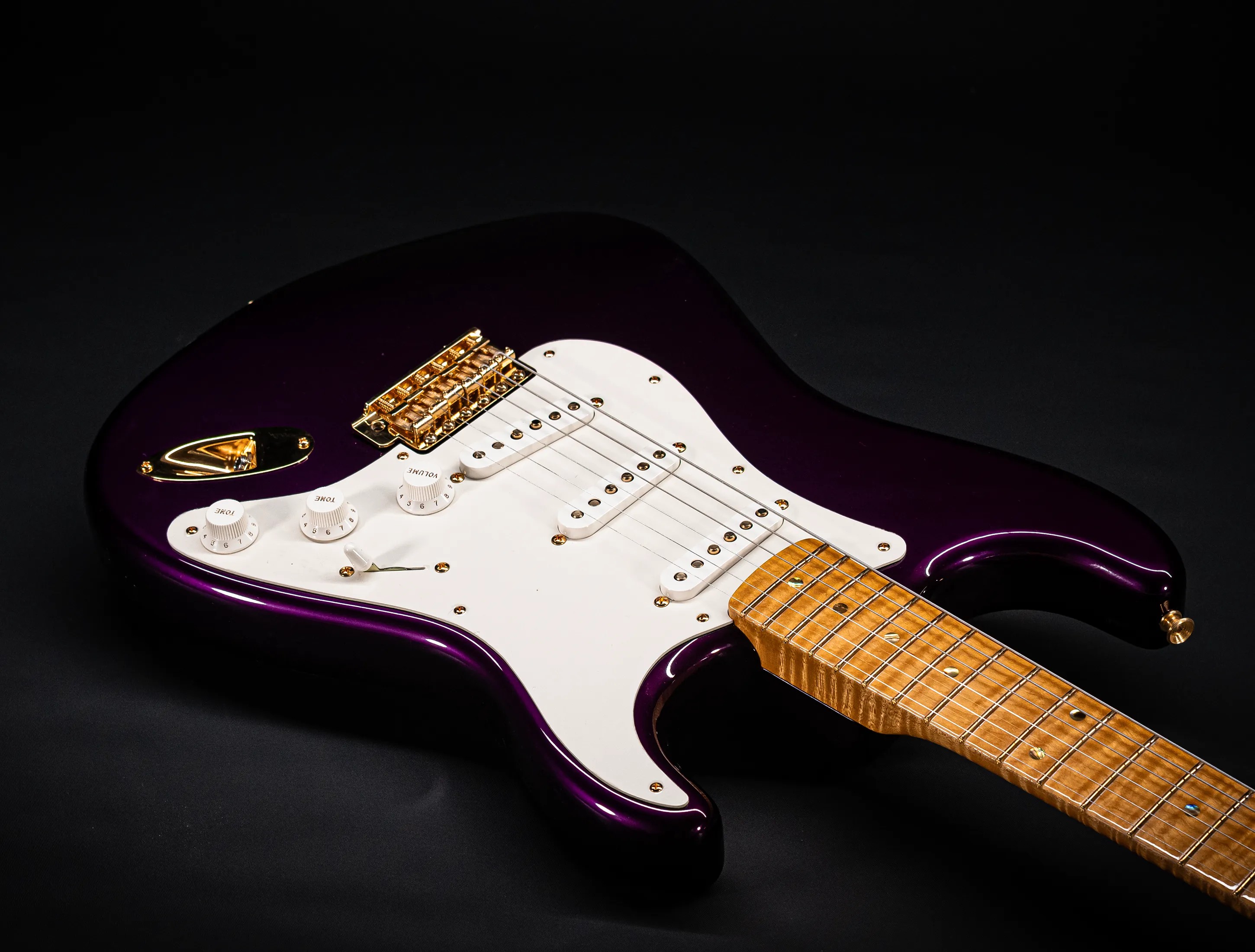 Fender MBD 1957 Stratocaster GLOSS NOS flame Neck - Purple Metallic