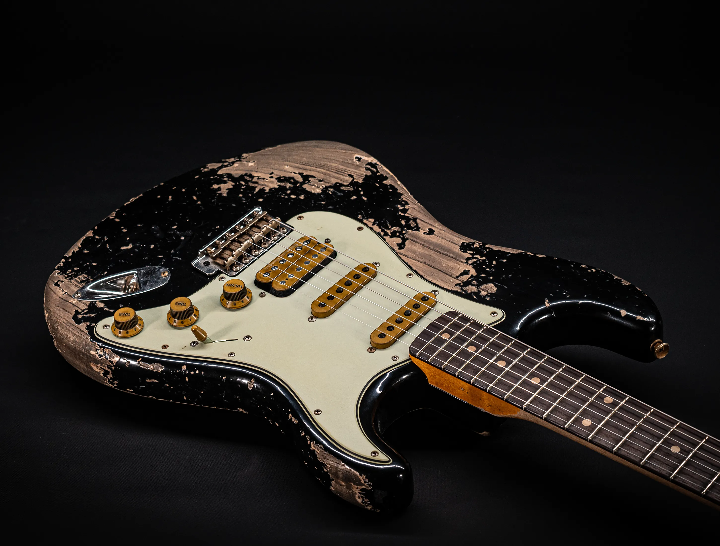 Fender MBD II 1962 Humbucker Stratocaster MIDAS Super Heavy Relic - ASH Body Black