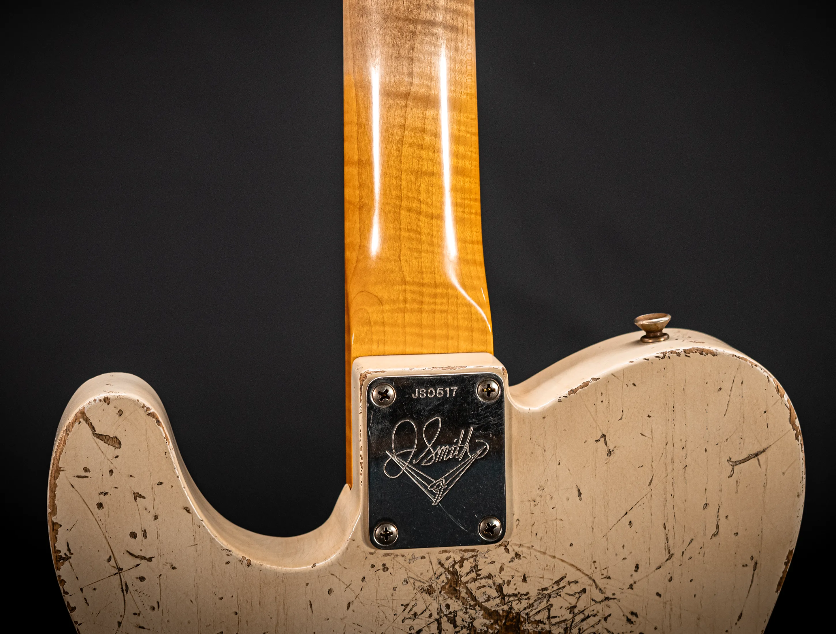 a162540 Fender Masterbuilt Jason Smith 1963 Telecaster Heavy Relic - Smoked Olympic White