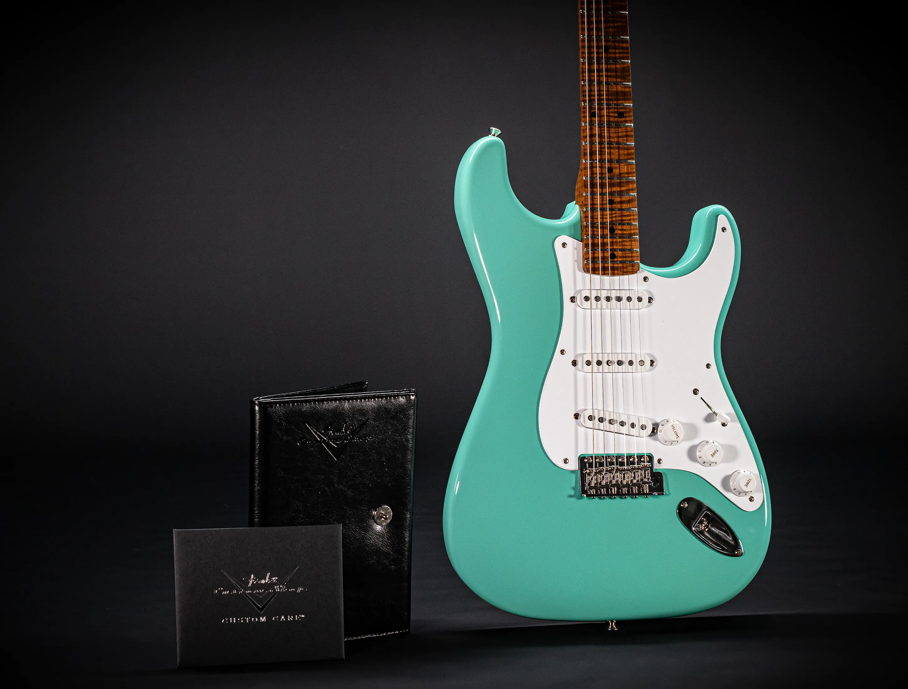 Fender 50`s Limited Stratocaster NOS Mastergrade roasted Flame AAAA Neck - Sea Foam Green