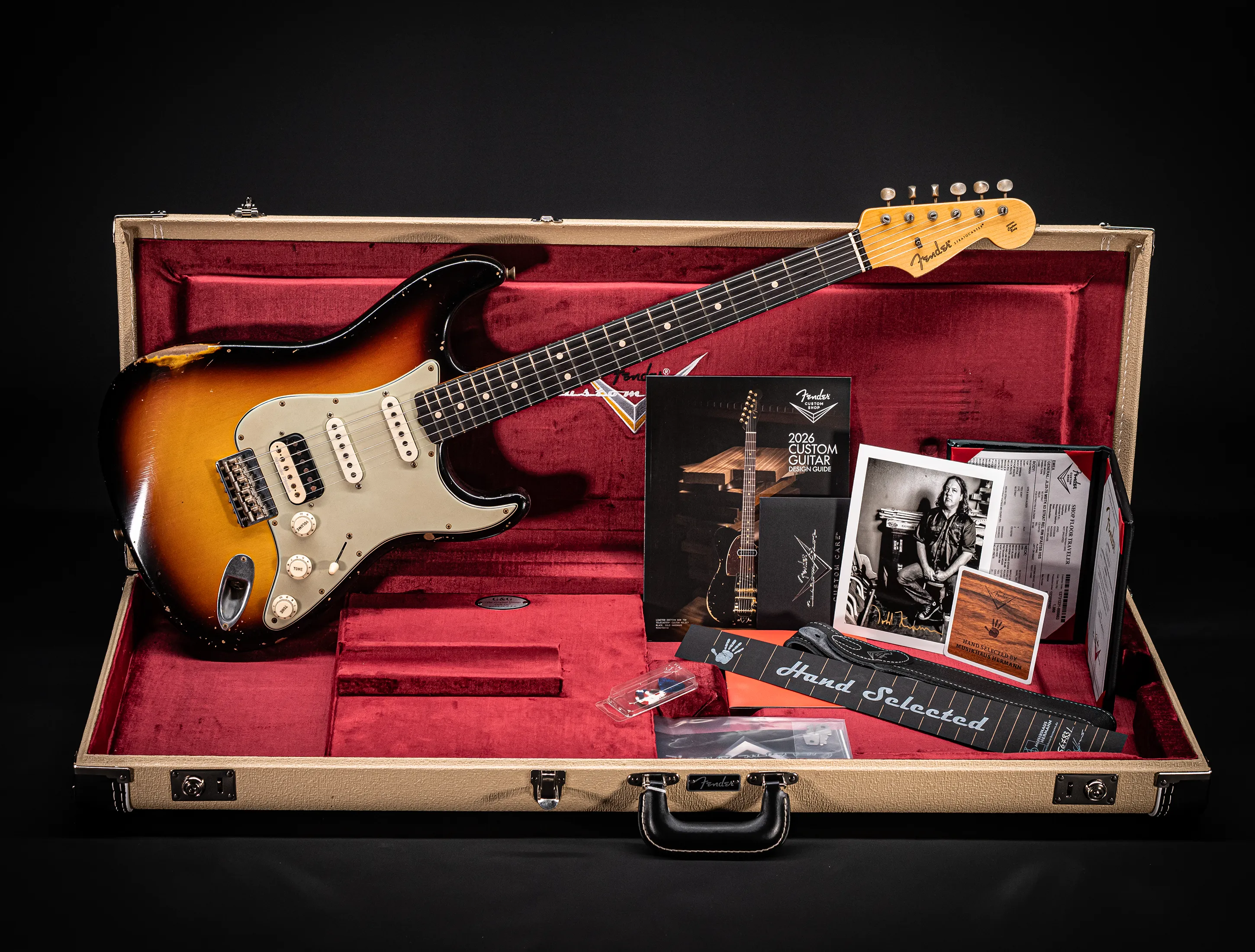 Fender Senior Masterbuilt Todd Krause 1963 Hardtail Humbucker Stratocaster Relic - Sunburst