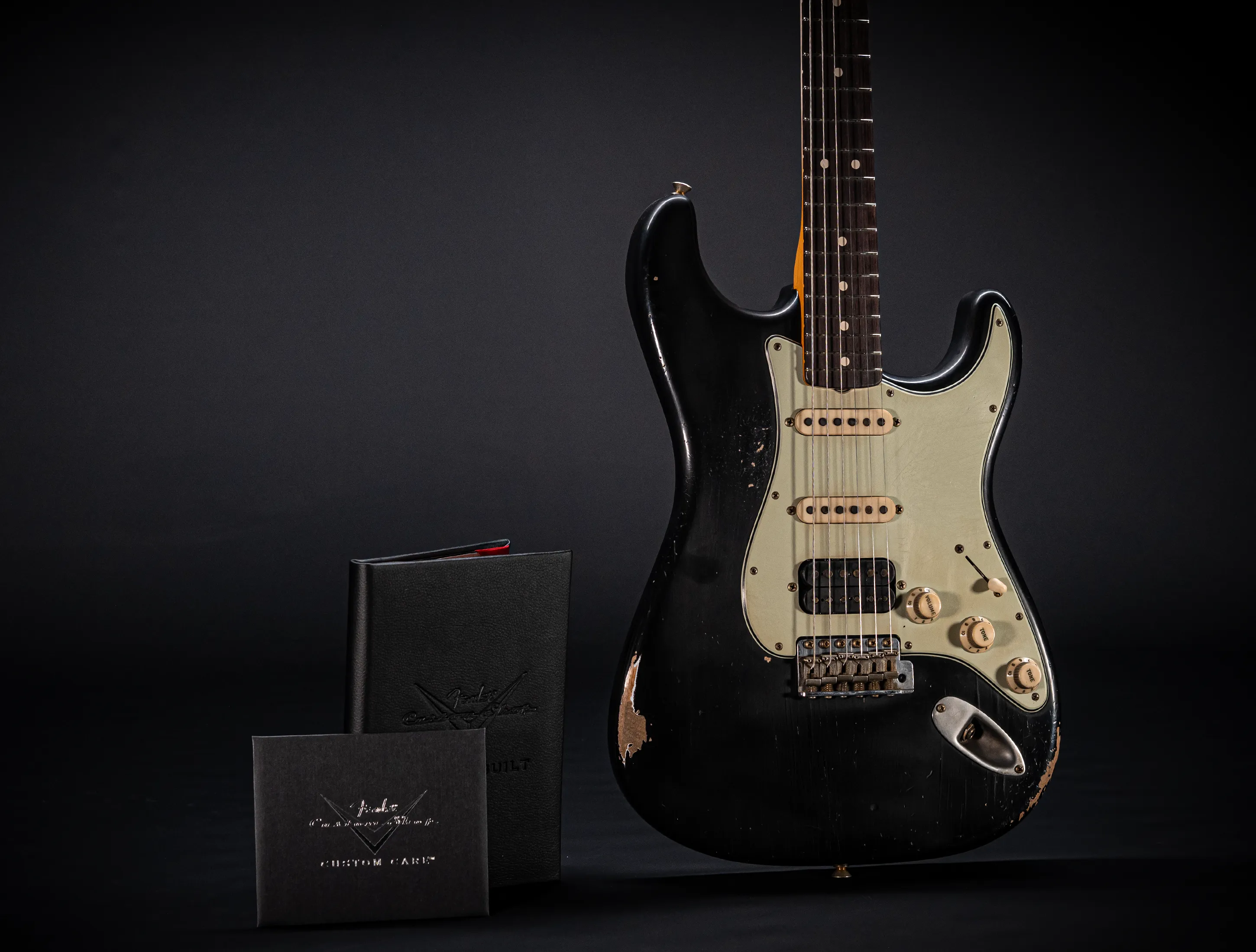 Fender Masterbuilt Andy Hicks 1963 handwound Humbucker Stratocaster Relic - Black