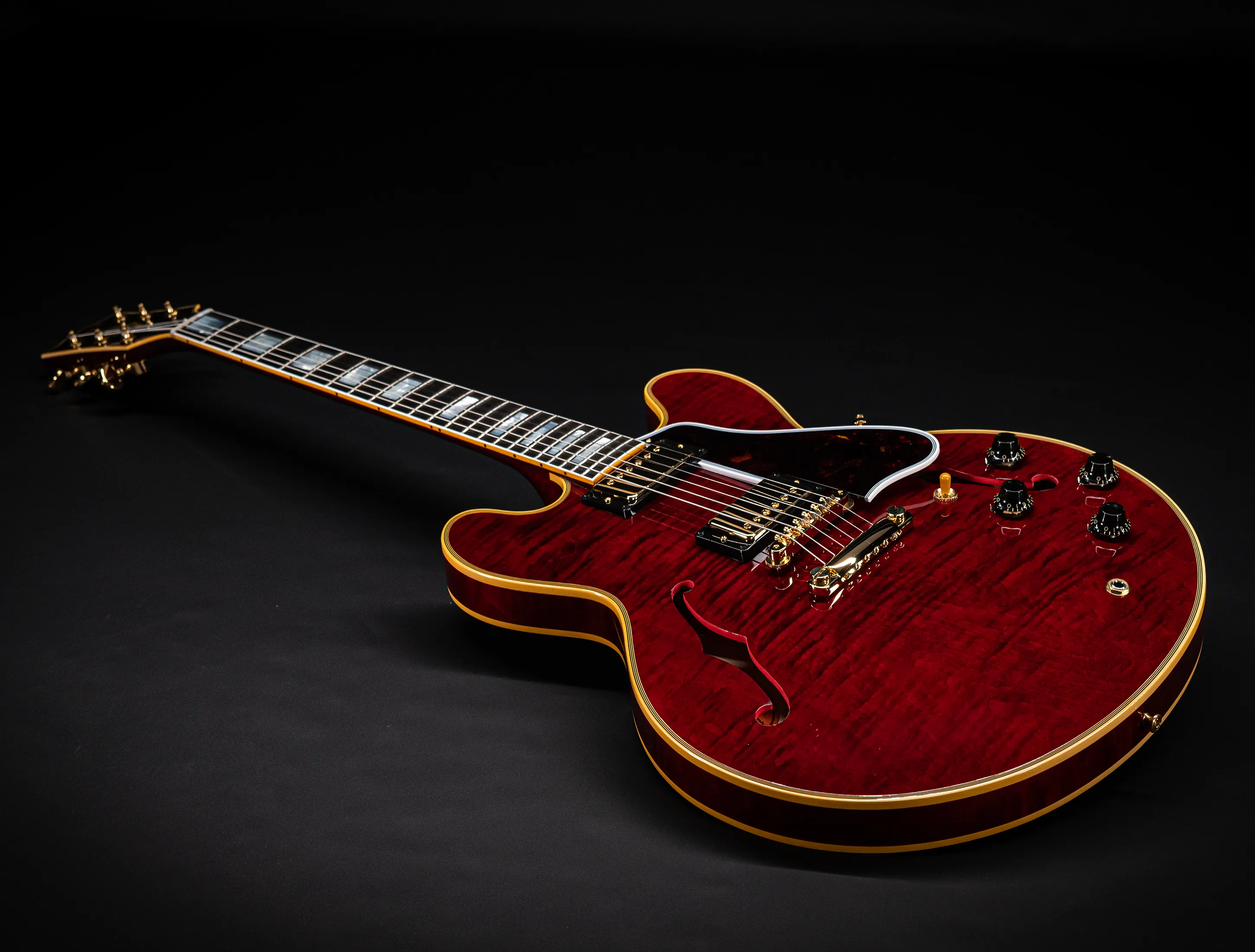 Gibson ES-355 1959 Custom Shop Gloss Figured Maple - Dark Viking Red