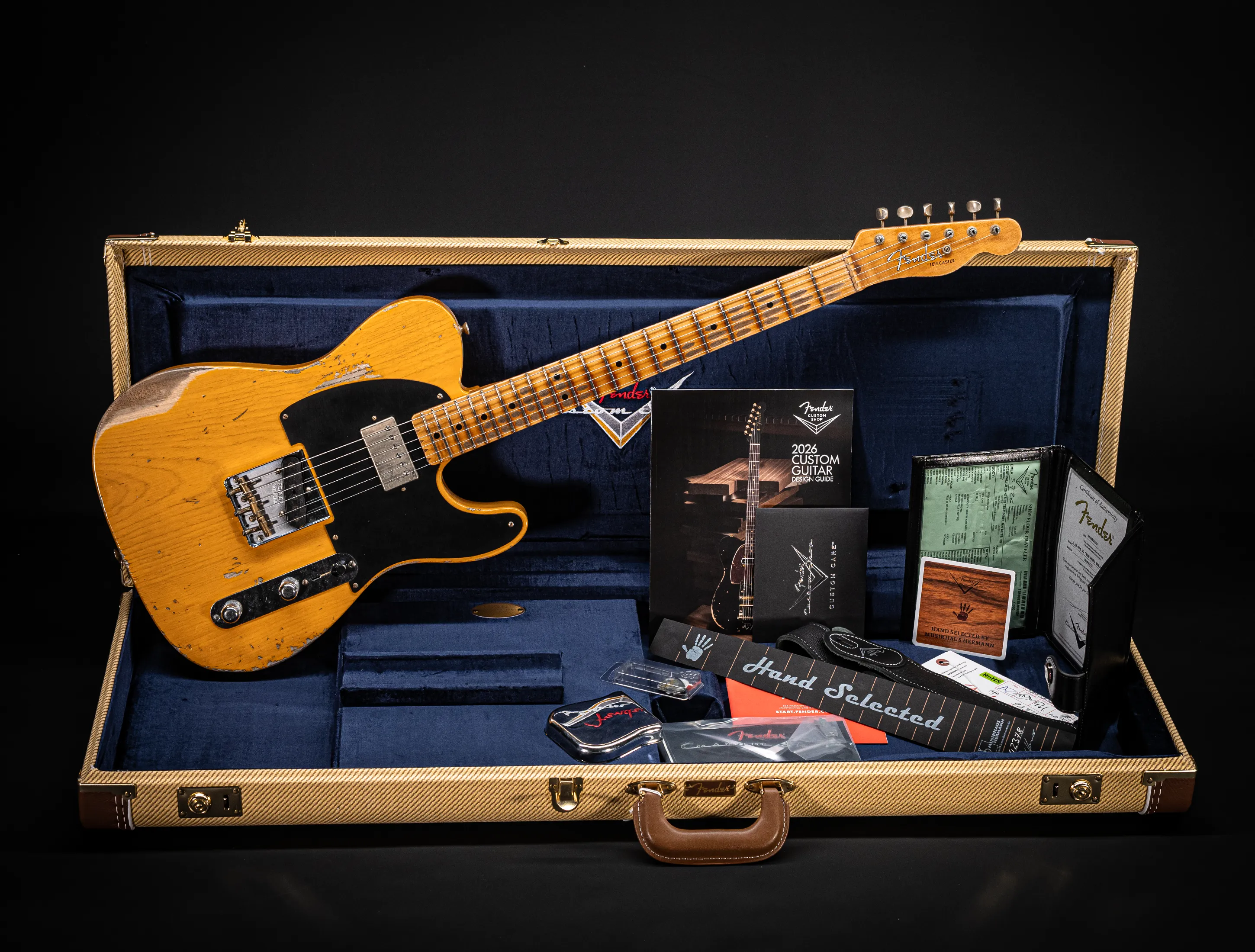 Fender MBD 1952 Humbucker Telecaster Heavy Relic 1pc Ash Body - Butterscotch Blonde