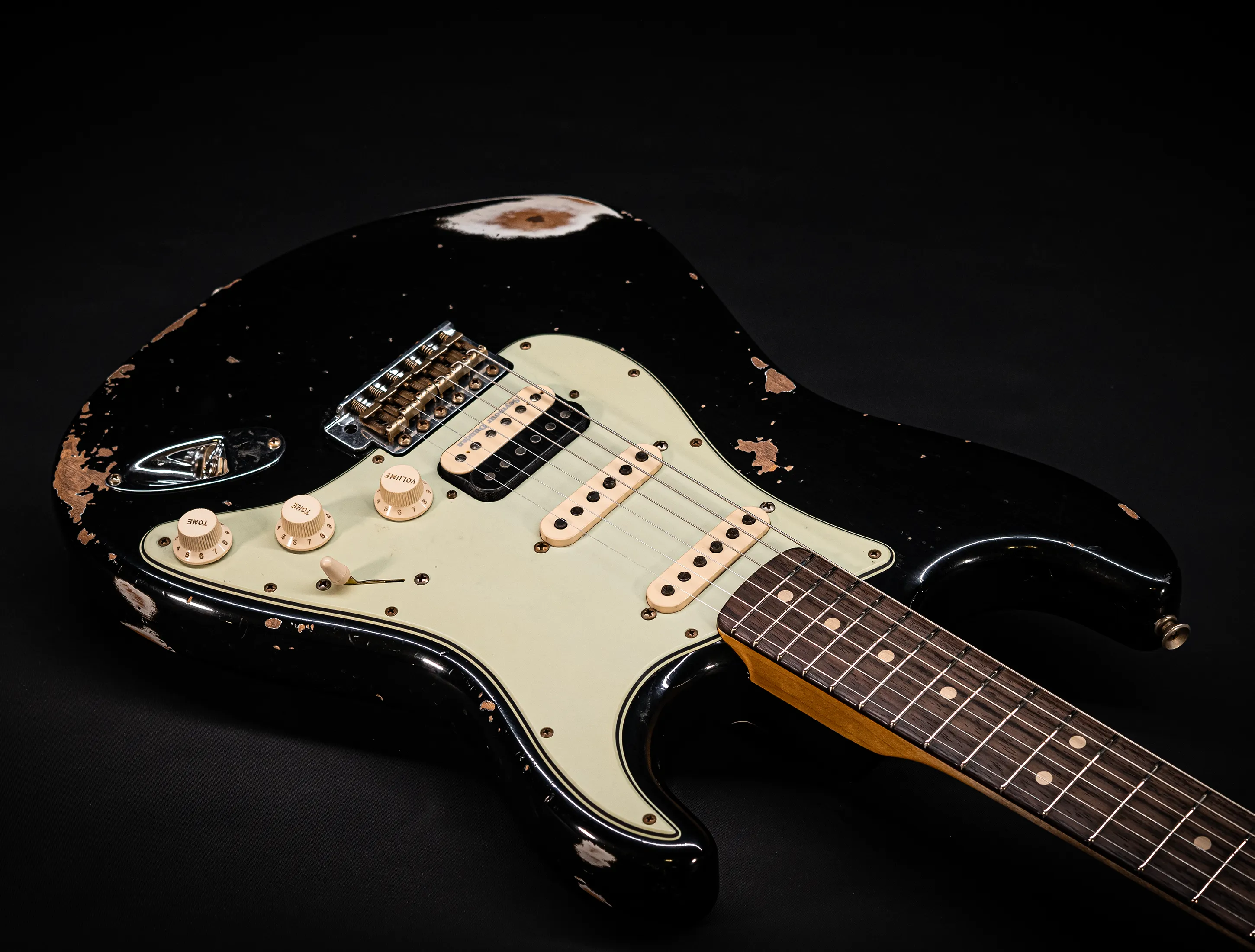 a173094Fender MBD Limited 1963 Humbucker Stratocaster Heavy Relic - Black Muikhaus-Hermann