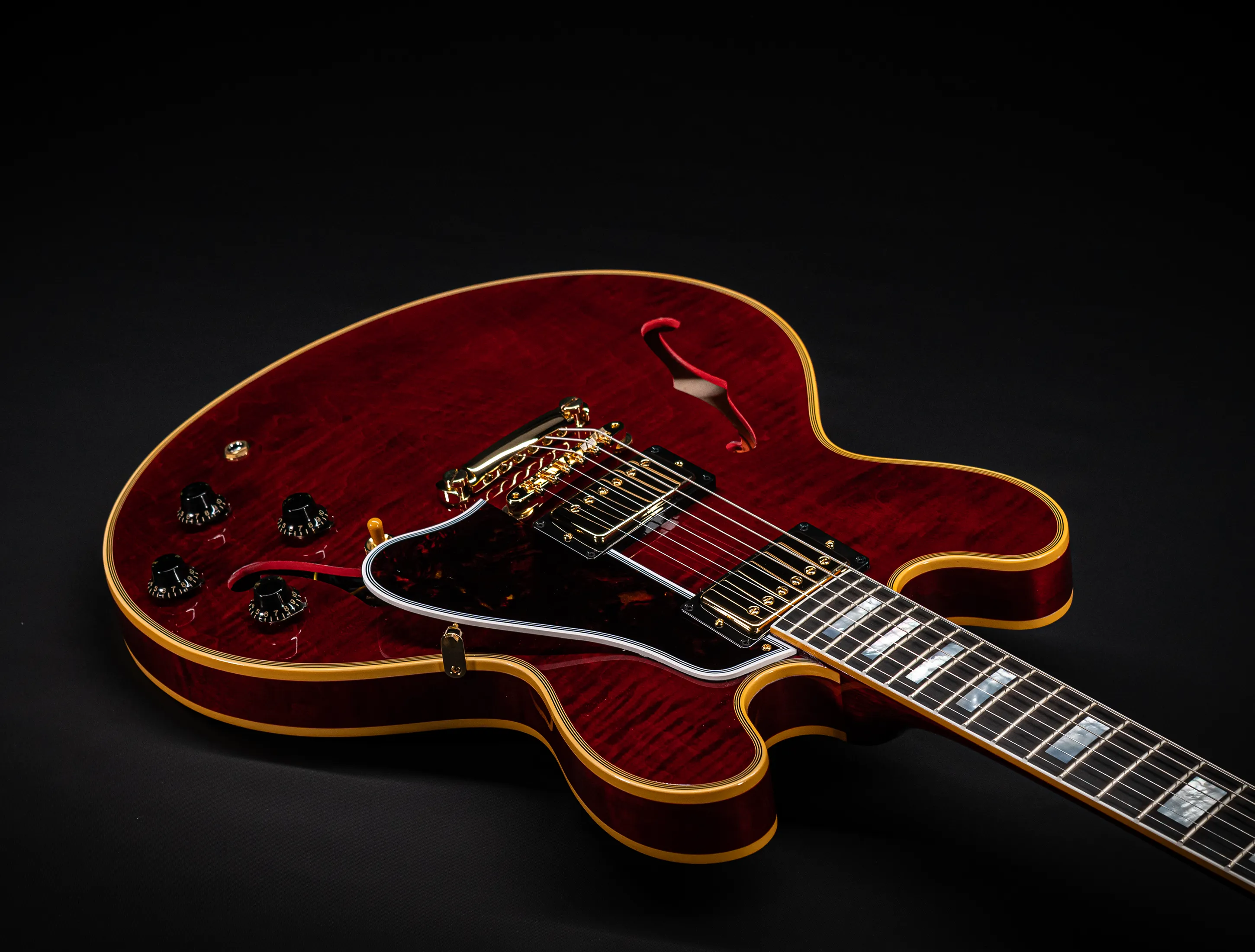 Gibson ES-355 1959 Custom Shop Gloss Figured Maple - Dark Viking Red