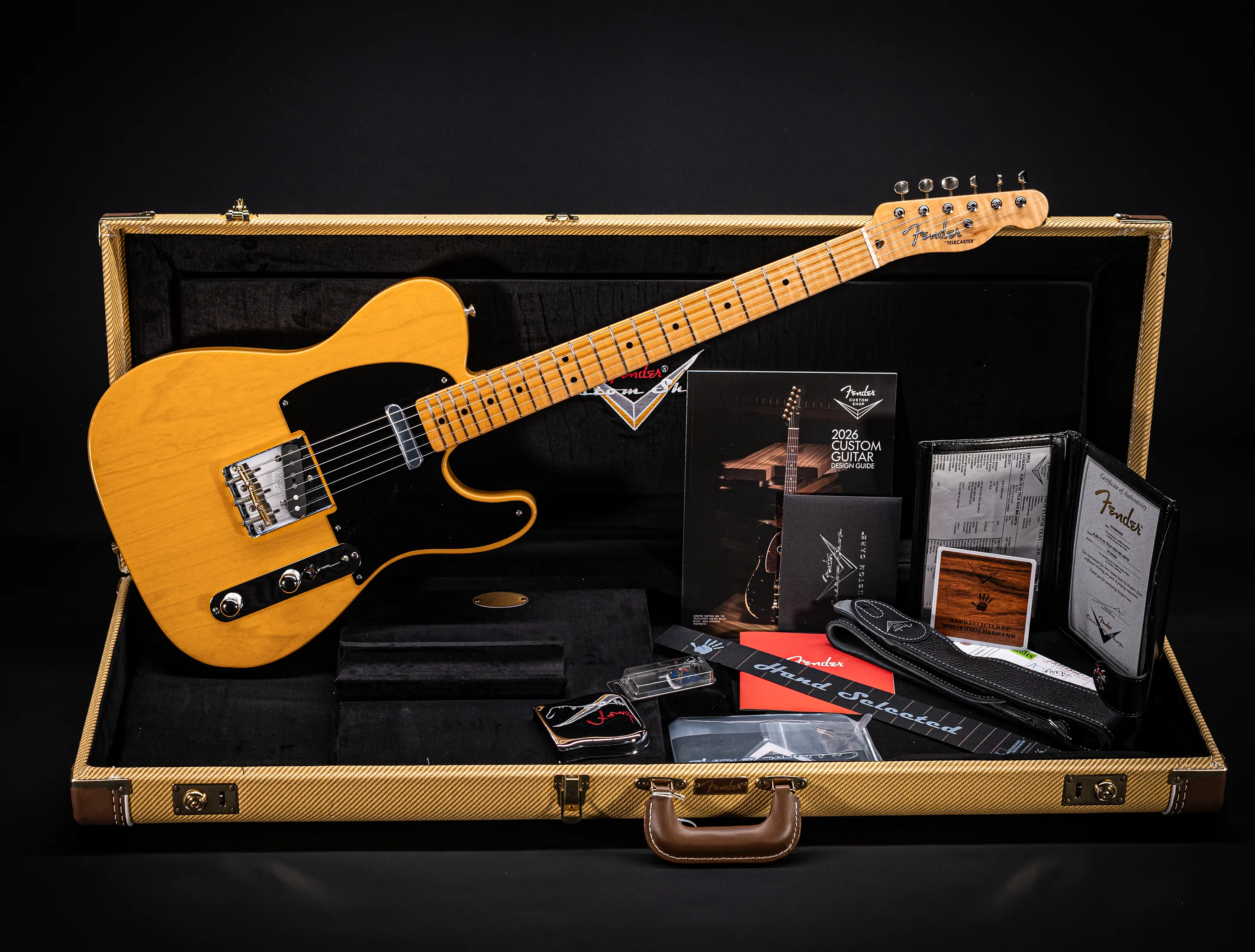 Fender MBD 1952 Telecaster GLOSS NOS flame Neck - Butterscotch Blonde