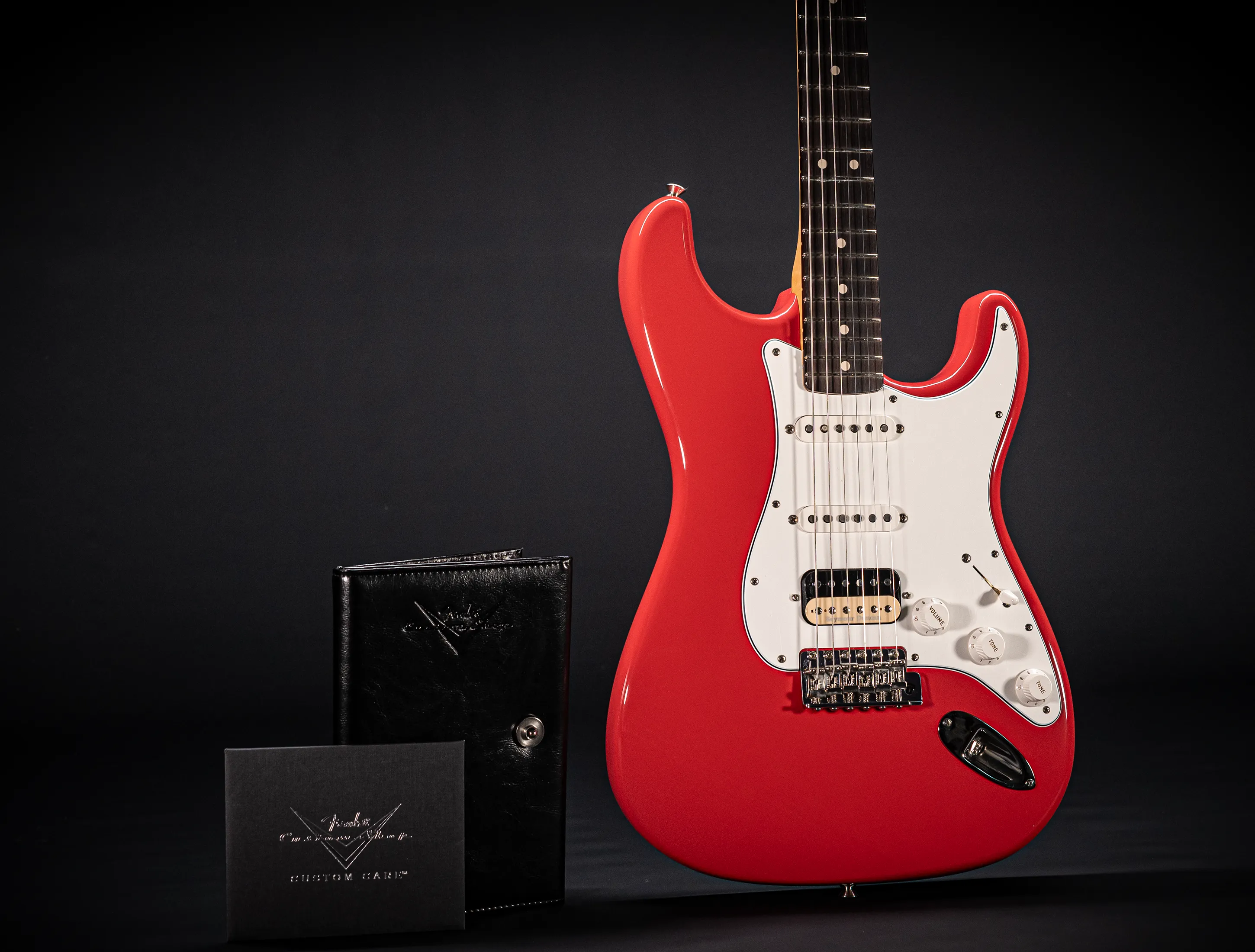 Fender MBD 1963 Humbucker Stratocaster GLOSS NOS flame Neck - Fiesta Red