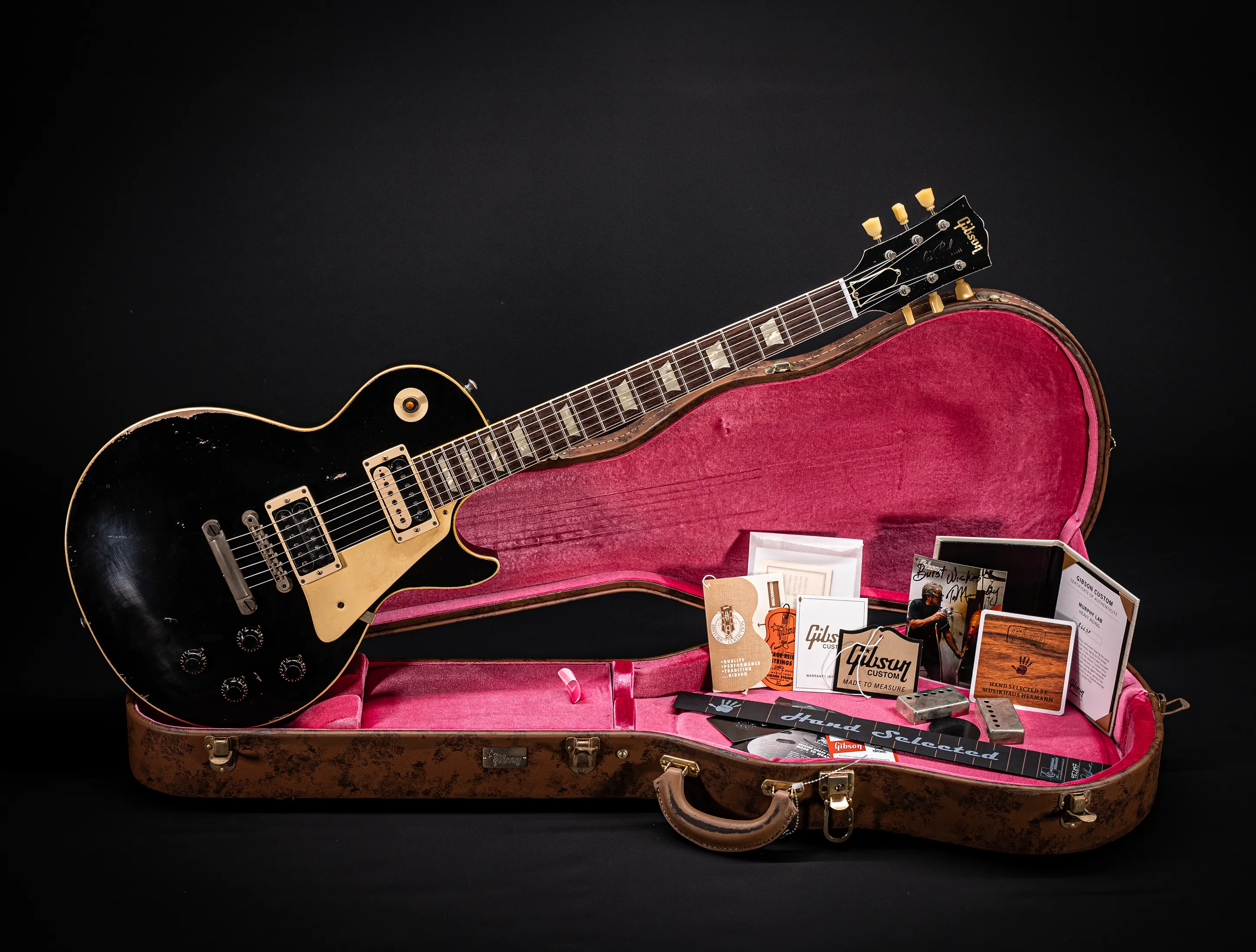 Gibson Les Paul 1958 Standard Murphy Lab Heavy Aged - Factory Black