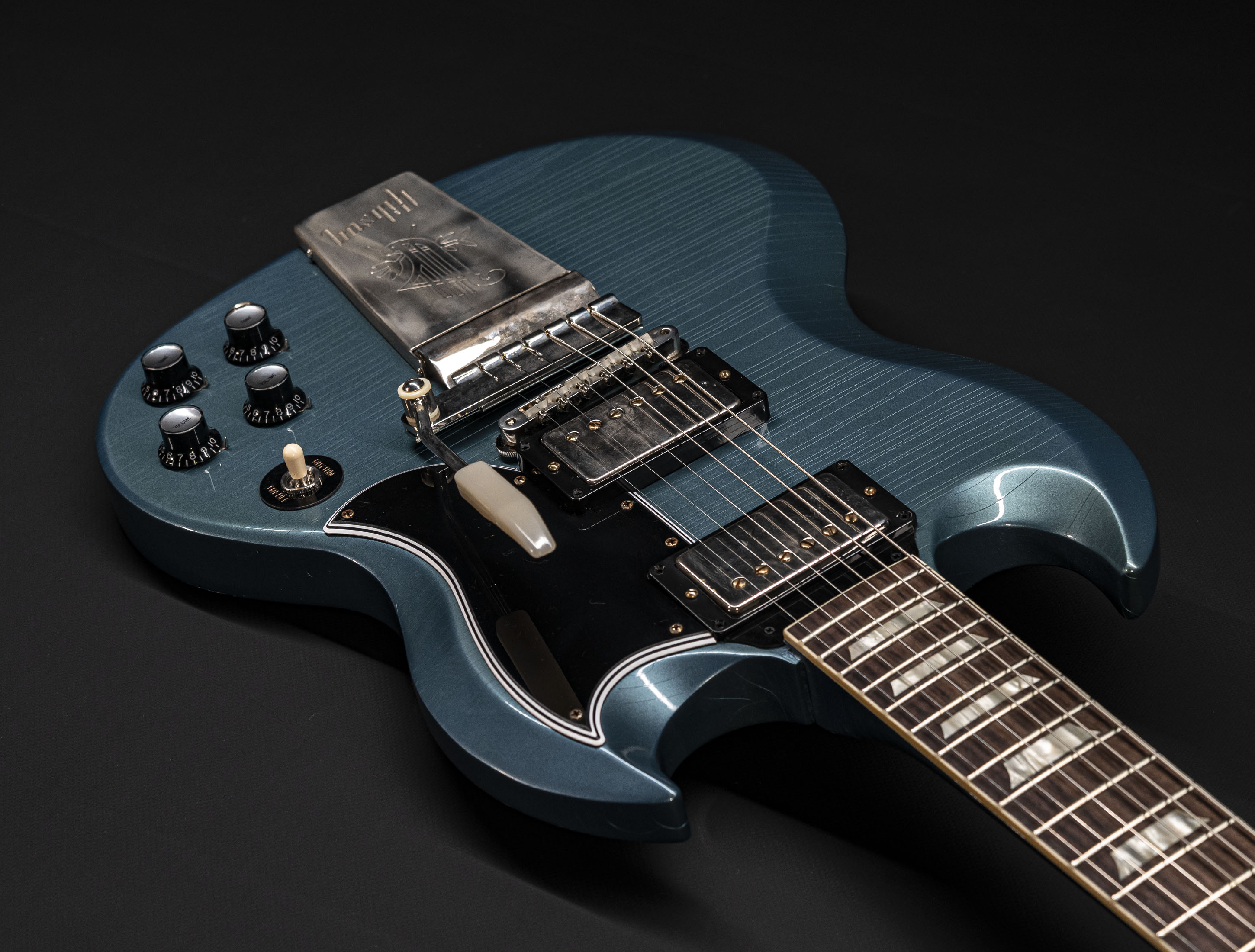 Galerie anzeigen (26 Bilder) a120191-gibson-sg-1964-standard-maestro-vibrola-murphy-lab-ultra-light-aged-pelham-blue