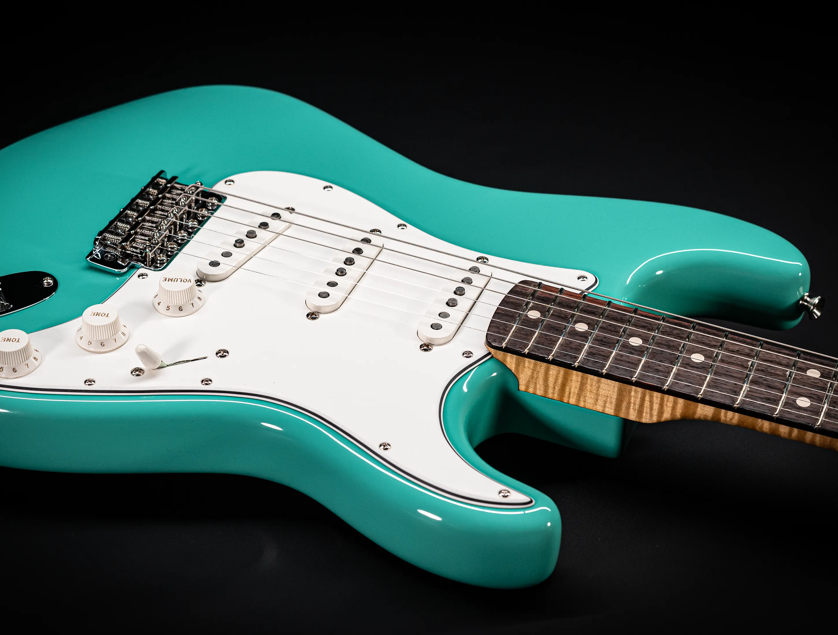 Fender MBD 1963 Stratocaster GLOSS NOS flame Neck - Sea Foam Green