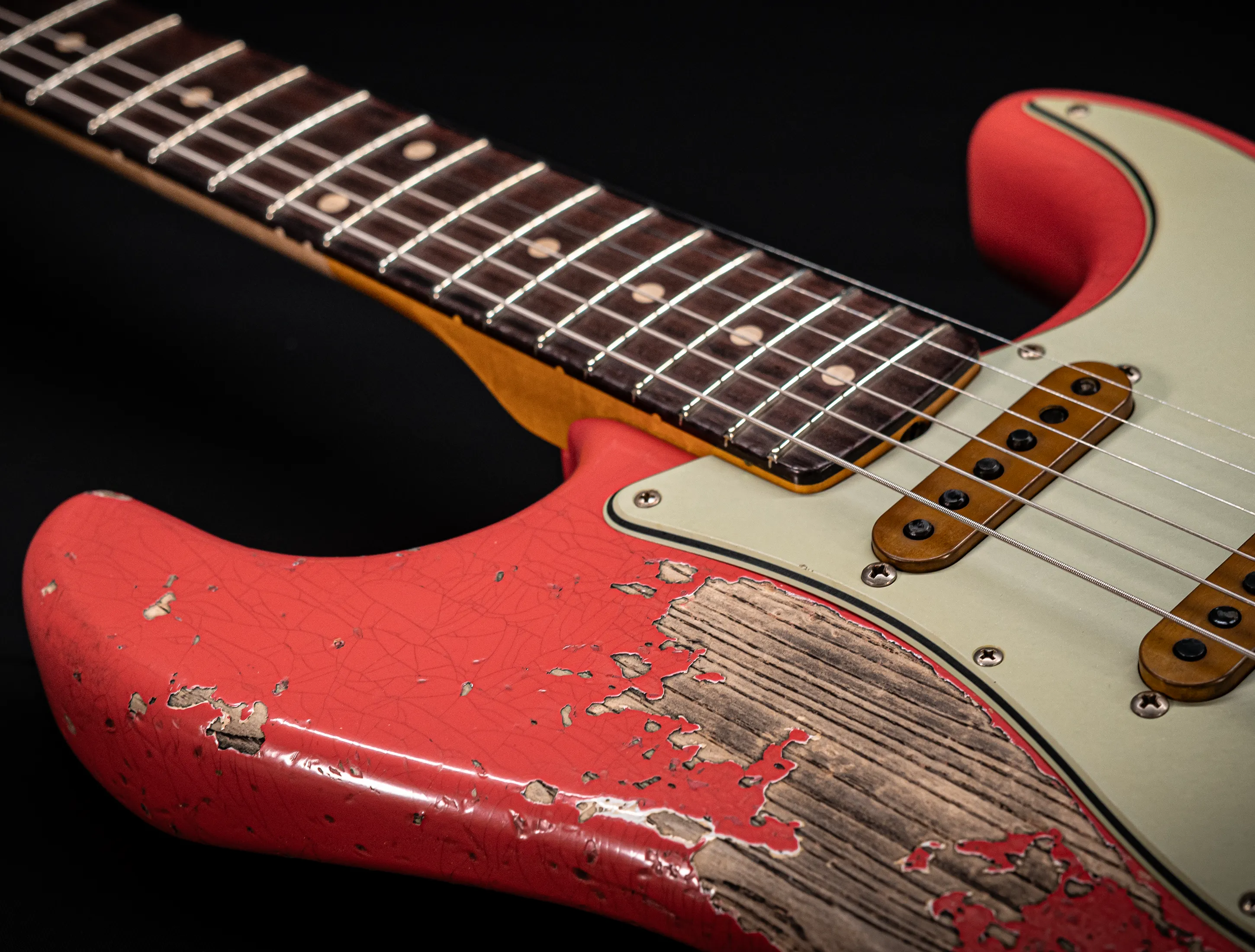 Fender MBD II 1962 Humbucker Stratocaster MIDAS Super Heavy Relic - ASH Body Fiesta Red