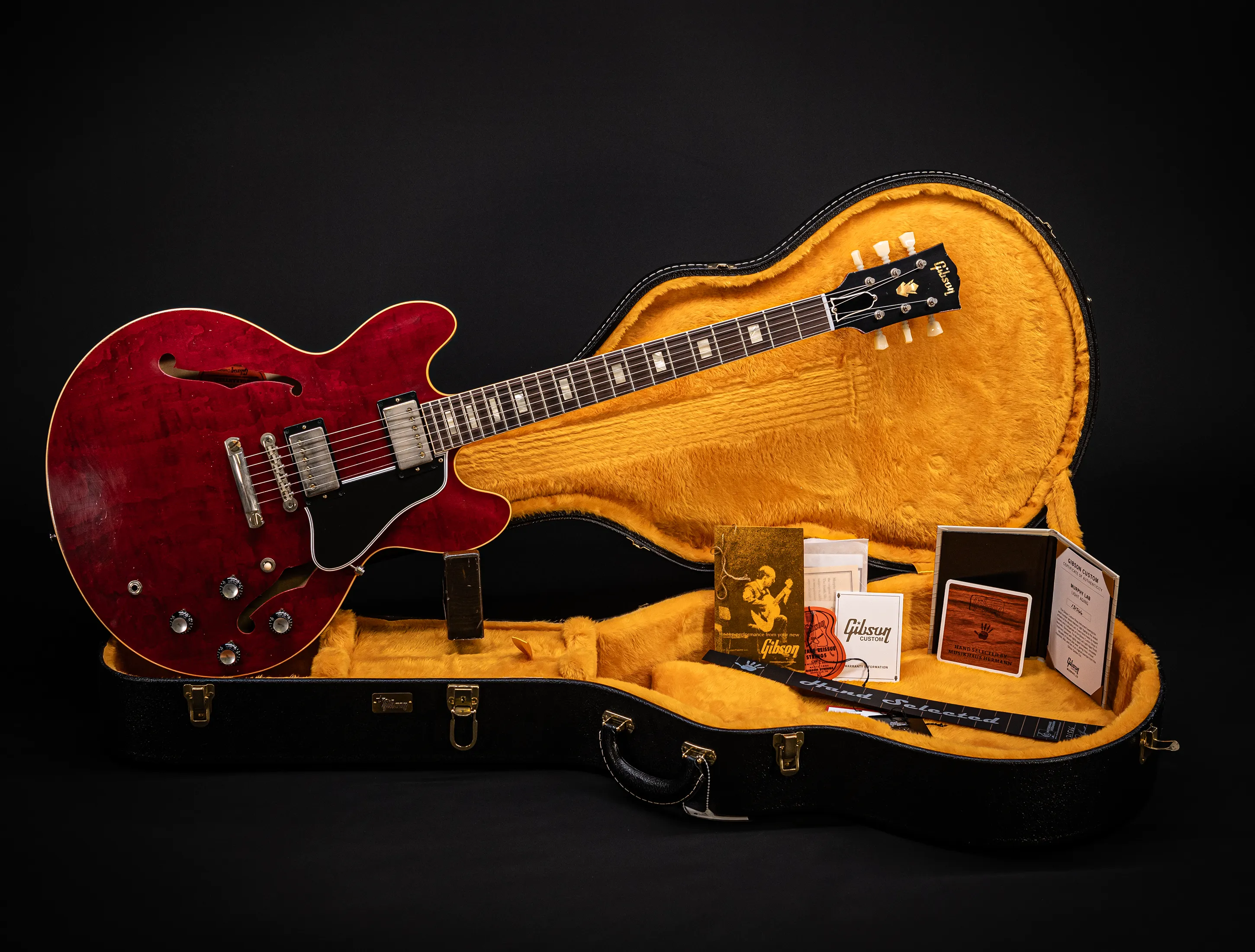 a165199 Gibson ES-335 1964 Custom Shop Murphy Lab Light Aged Figured Maple - 60s Viking Red