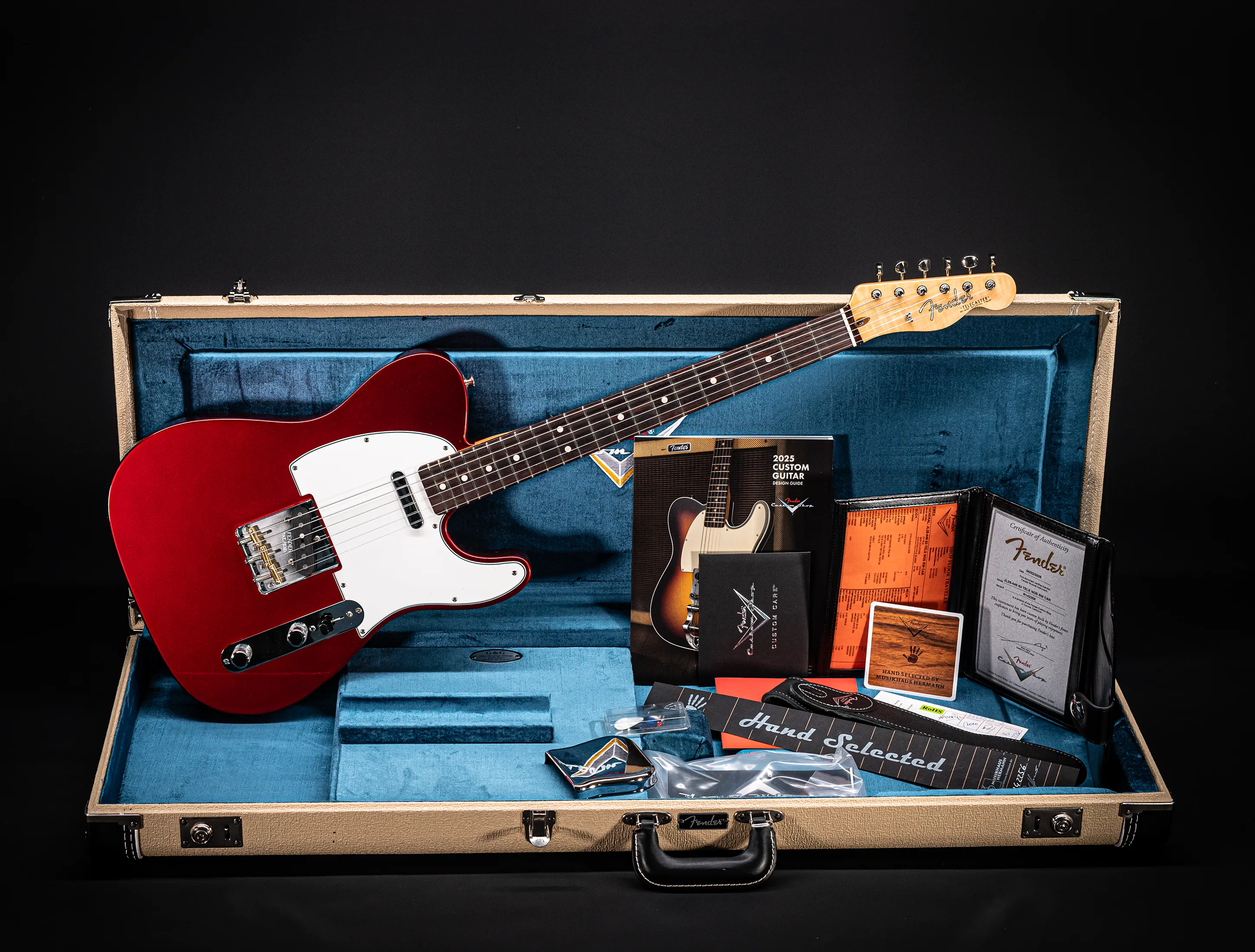 Fender MBD 1963 Telecaster Timeless NOS flame Neck - Candy Apple Red