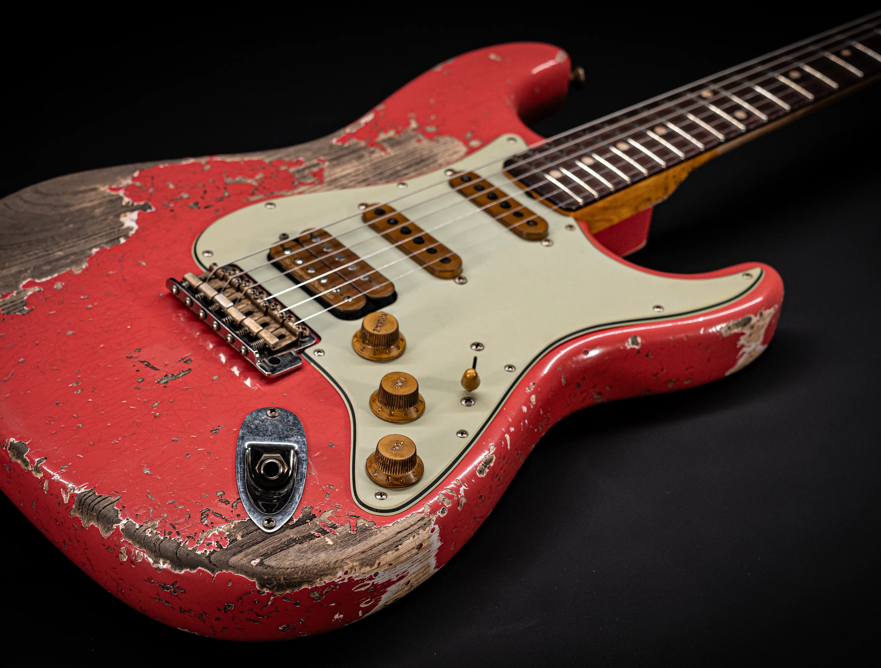 Fender MBD II 1962 Humbucker Stratocaster MIDAS Super Heavy Relic - ASH Body Fiesta Red