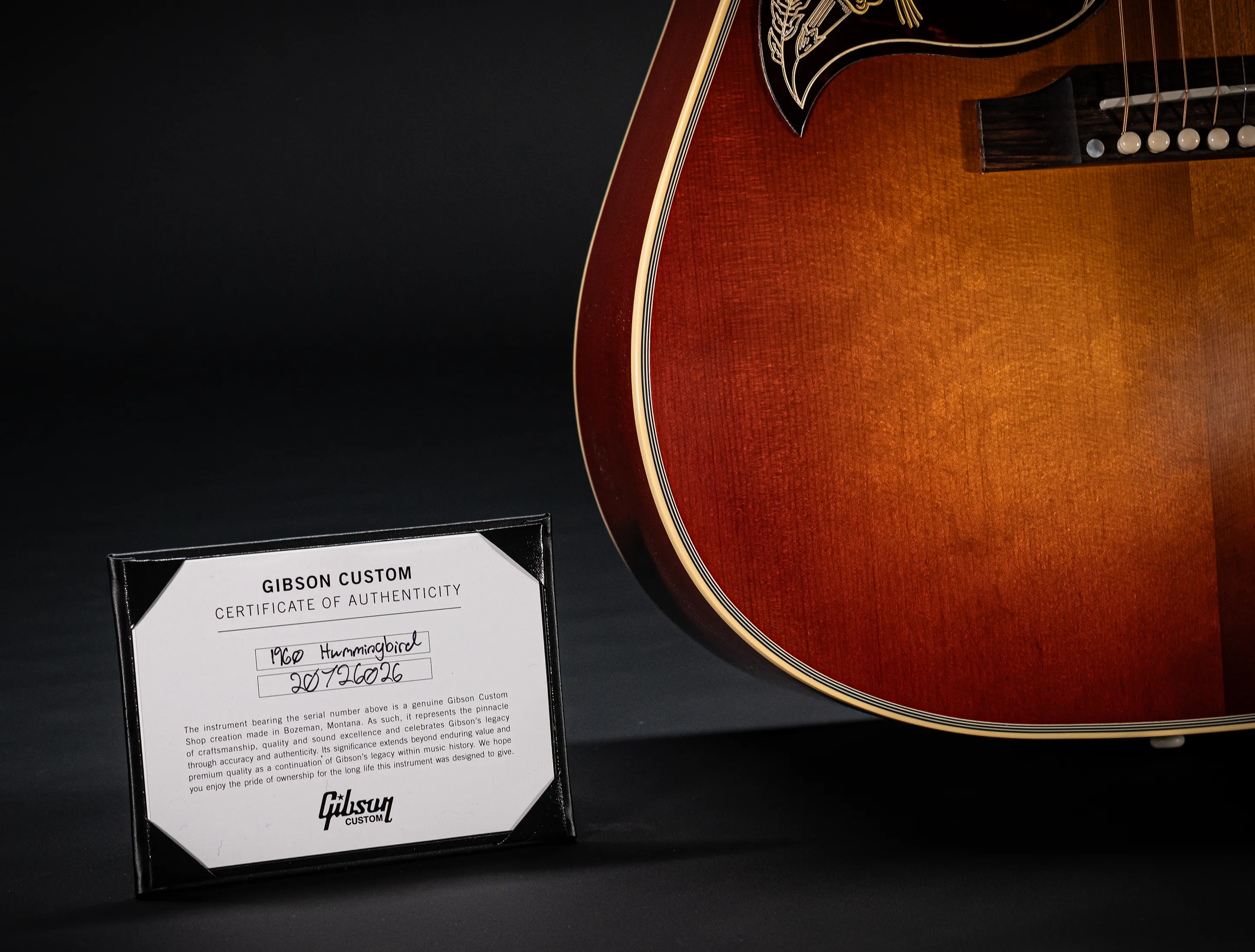 Gibson 1960 Hummingbird Double Pickguard Custom Shop thermally Aged Adirondack Antique 60s Cherry