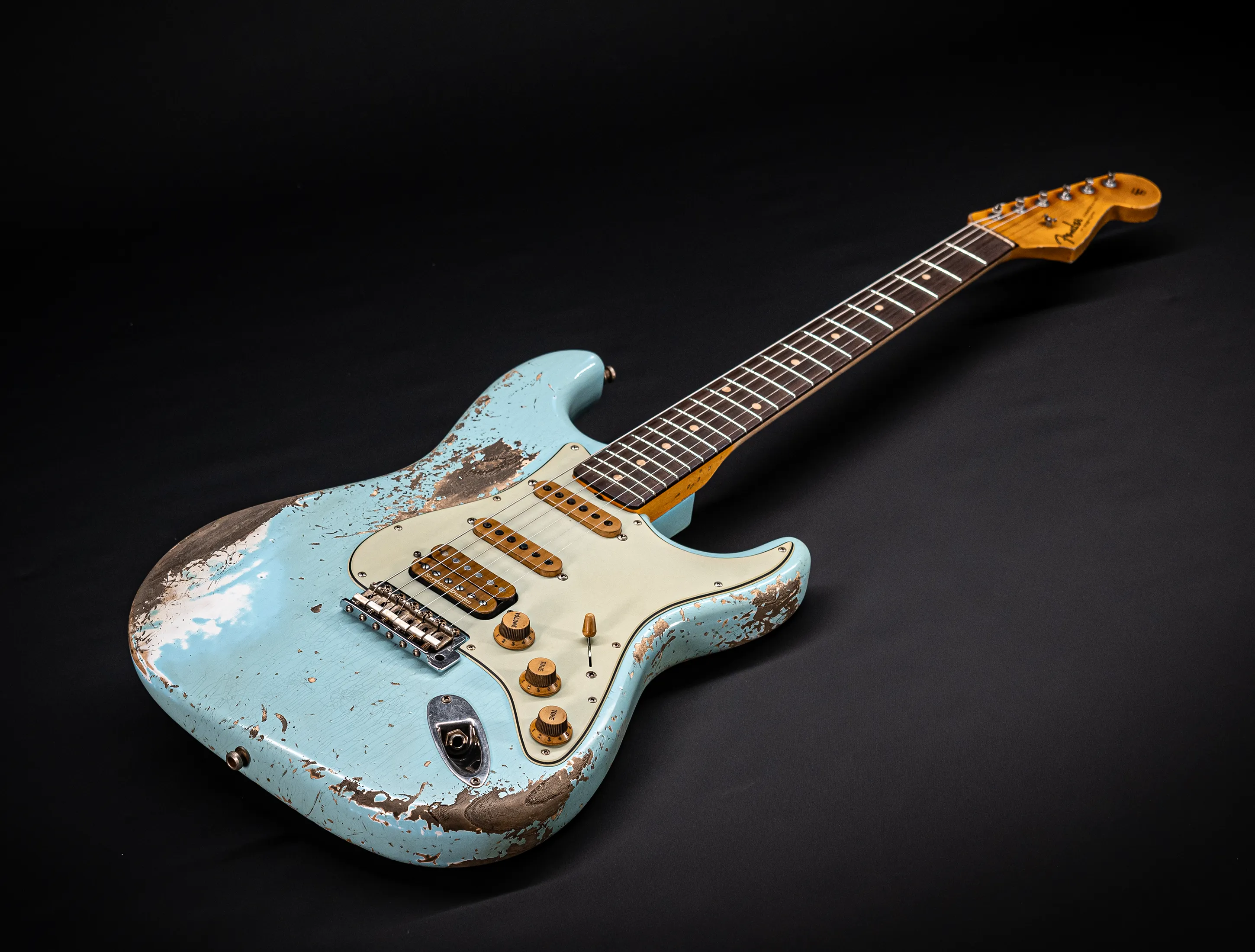 Fender MBD II 1962 Humbucker Stratocaster MIDAS Super Heavy Relic - ASH Body Daphne Blue