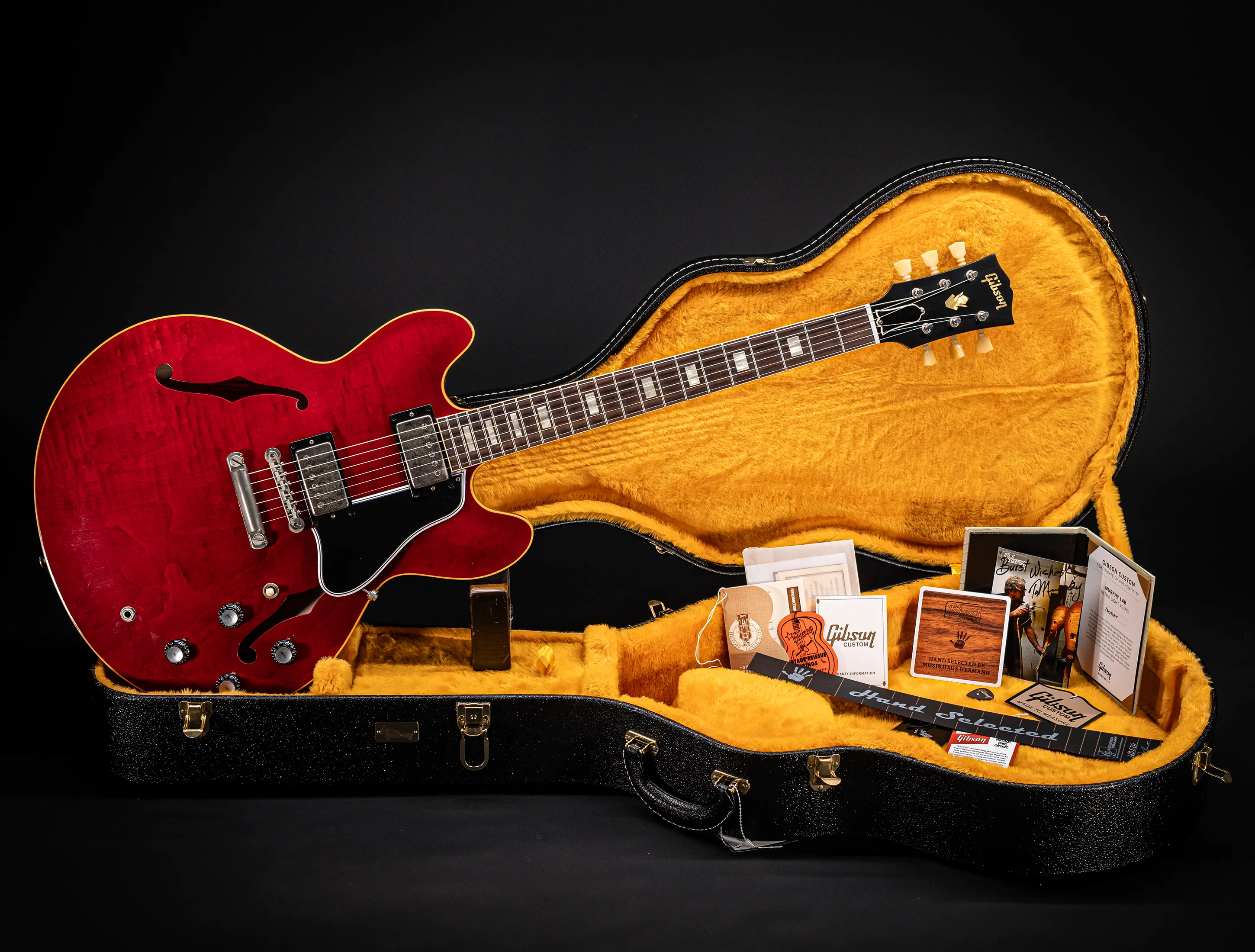 Gibson ES-335 1964 Custom Shop Murphy Lab Ultra Light Aged Figured Maple - 60s Cherry Red