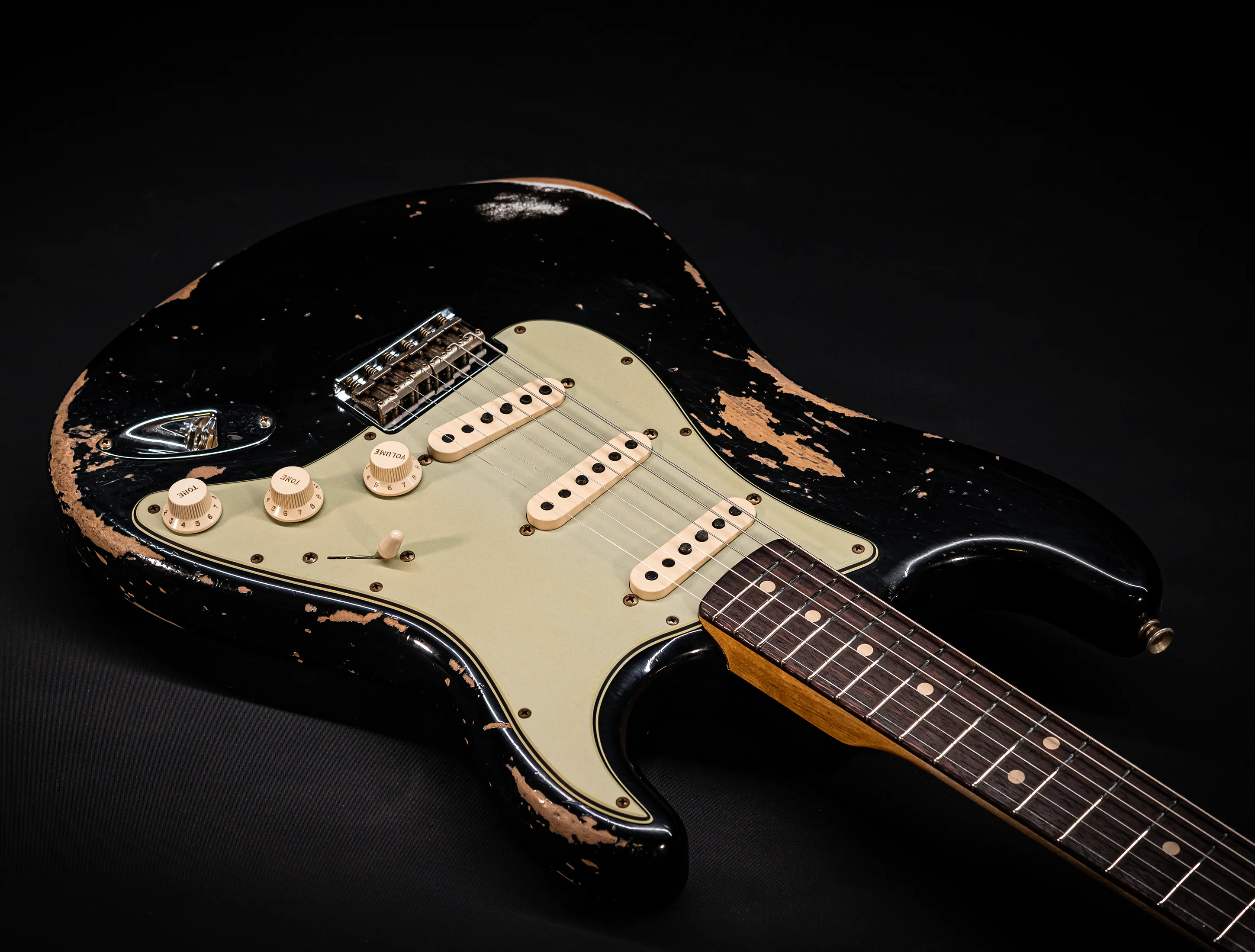 a172977Fender MBD Limited 1963 Hardtail Stratocaster Heavy Relic - Black Muikhaus-Hermann