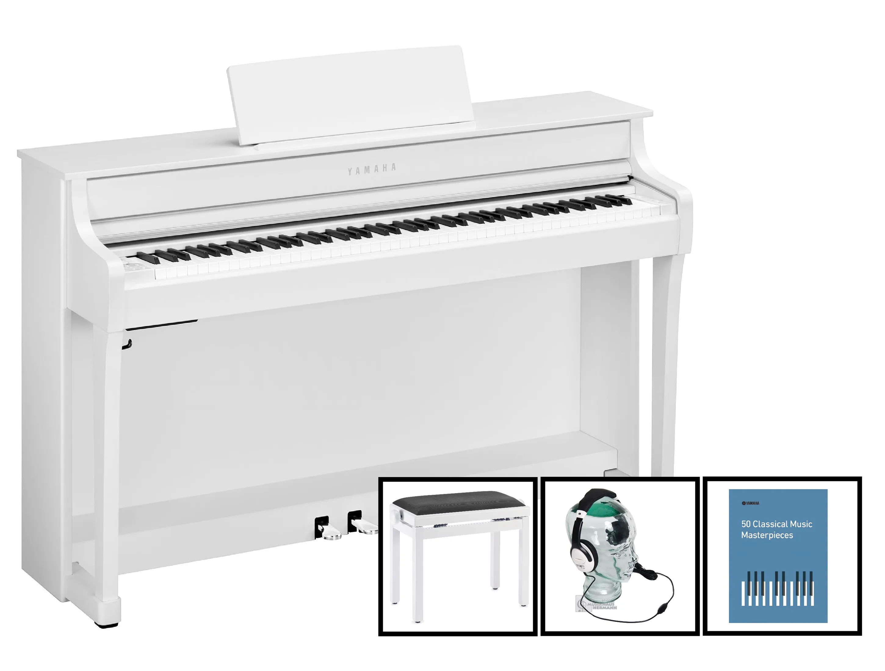 Yamaha CLP-835 WH Weiss matt Bundle Set Yamaha CLP-835 WH Weiss matt Bundle Set