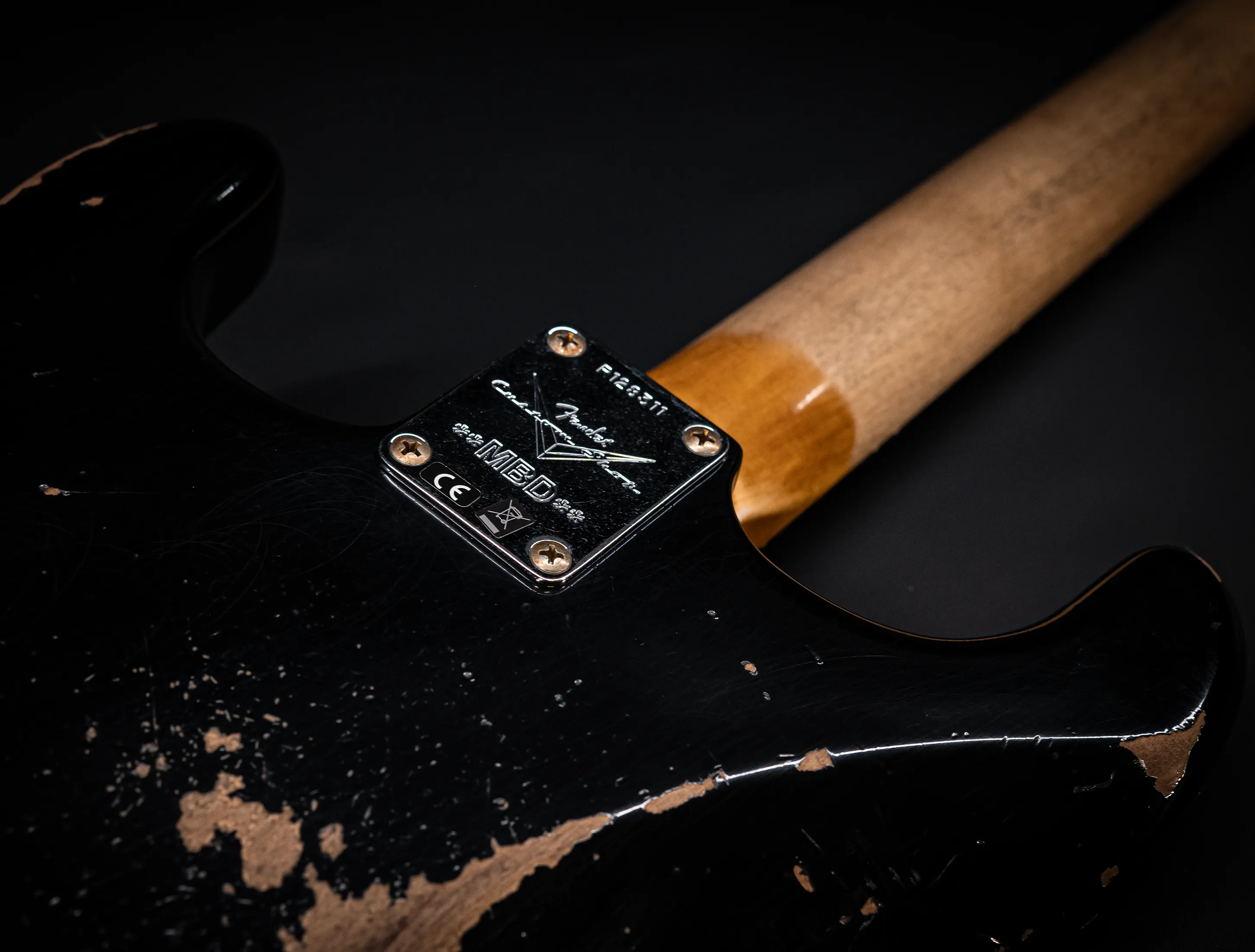 a172970Fender MBD Limited 1963 Hardtail Stratocaster Heavy Relic - Black Muikhaus-Hermann