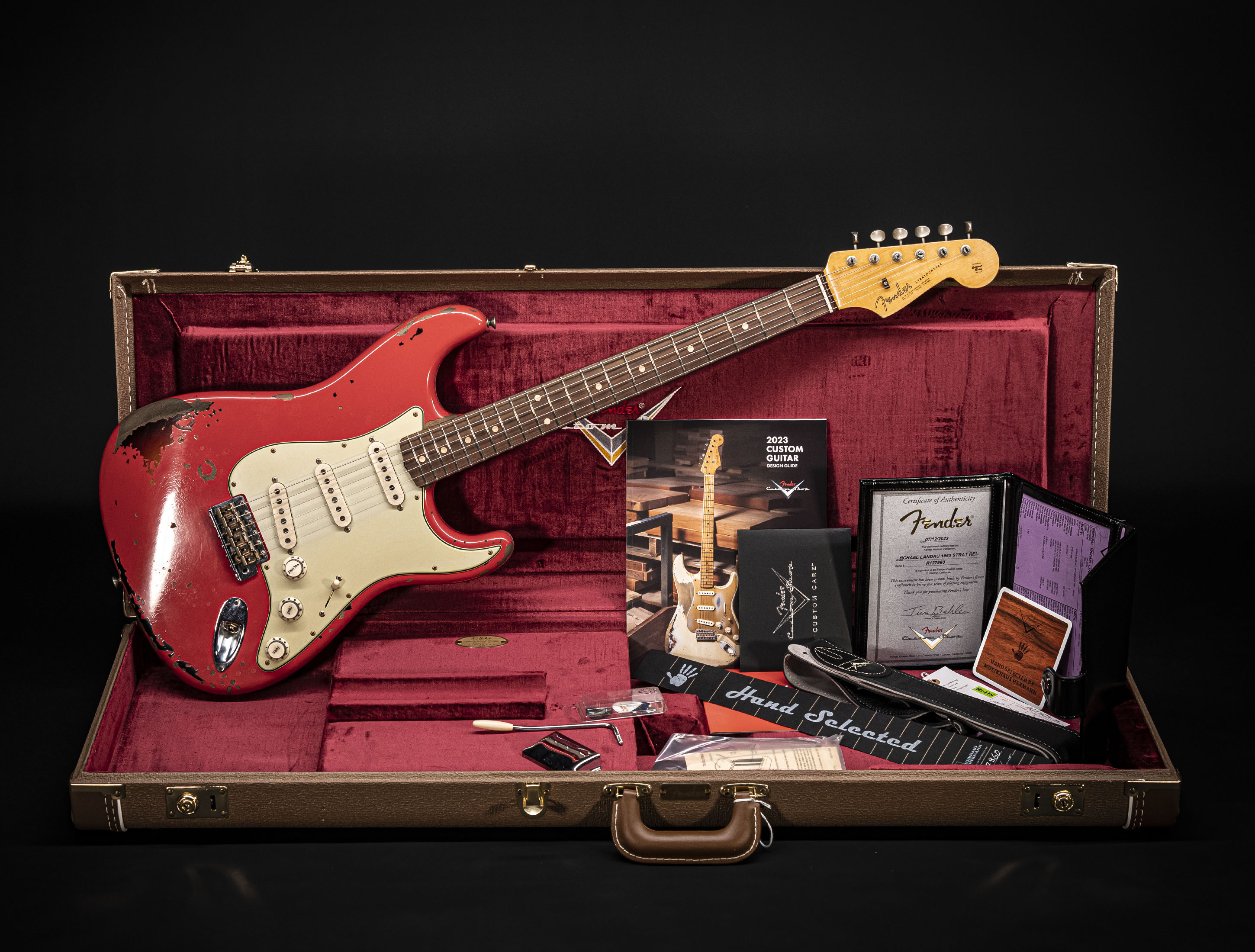 a138517_Fender-Custom-Shop-Michael-Landau-1963-Stratocaster-Fiesta-Red-over-3TSB a138517 fender-custom-shop-michael-landau-1963-stratocaster-fiesta-red-over-3tsb