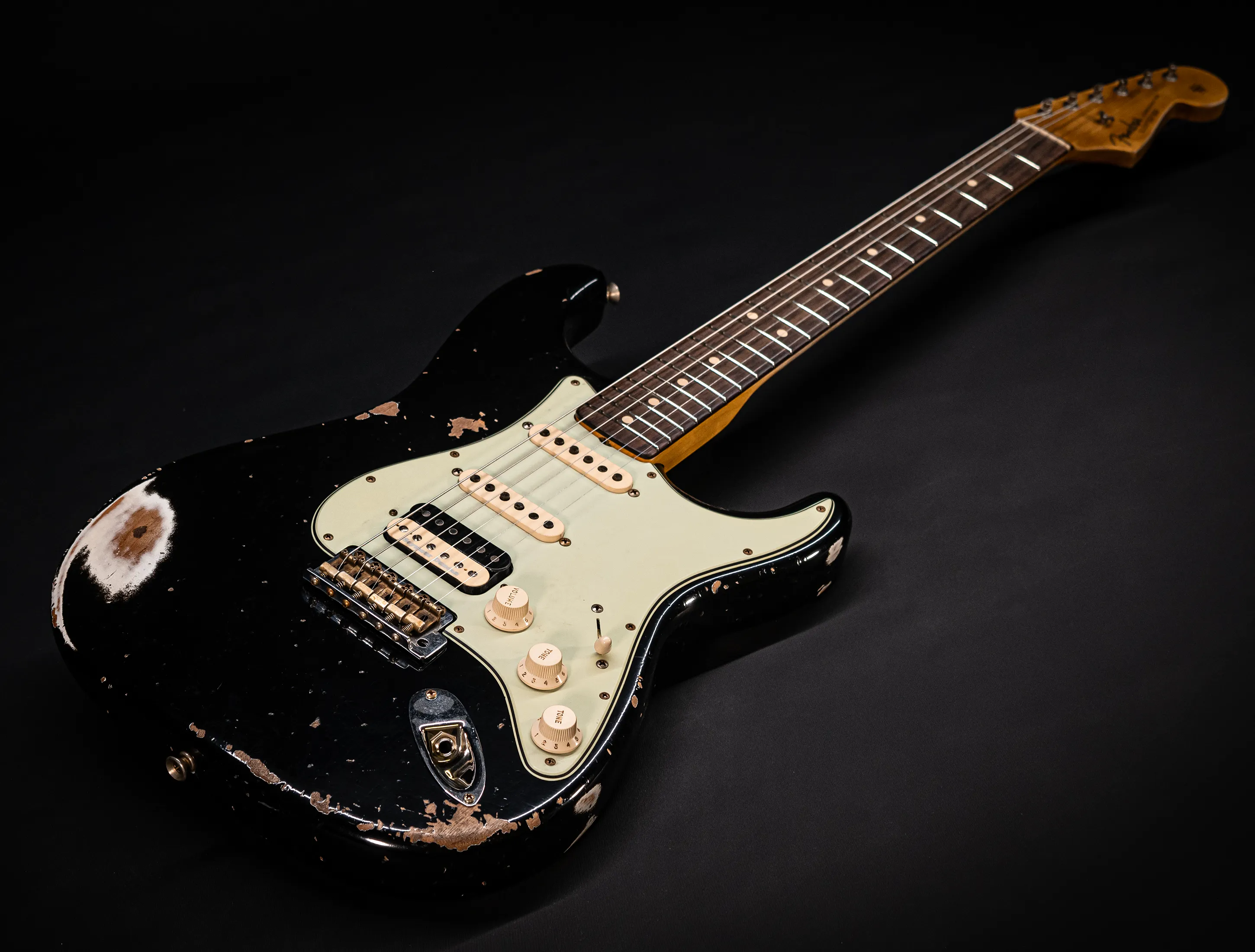 a173075Fender MBD Limited 1963 Humbucker Stratocaster Heavy Relic - Black Muikhaus-Hermann