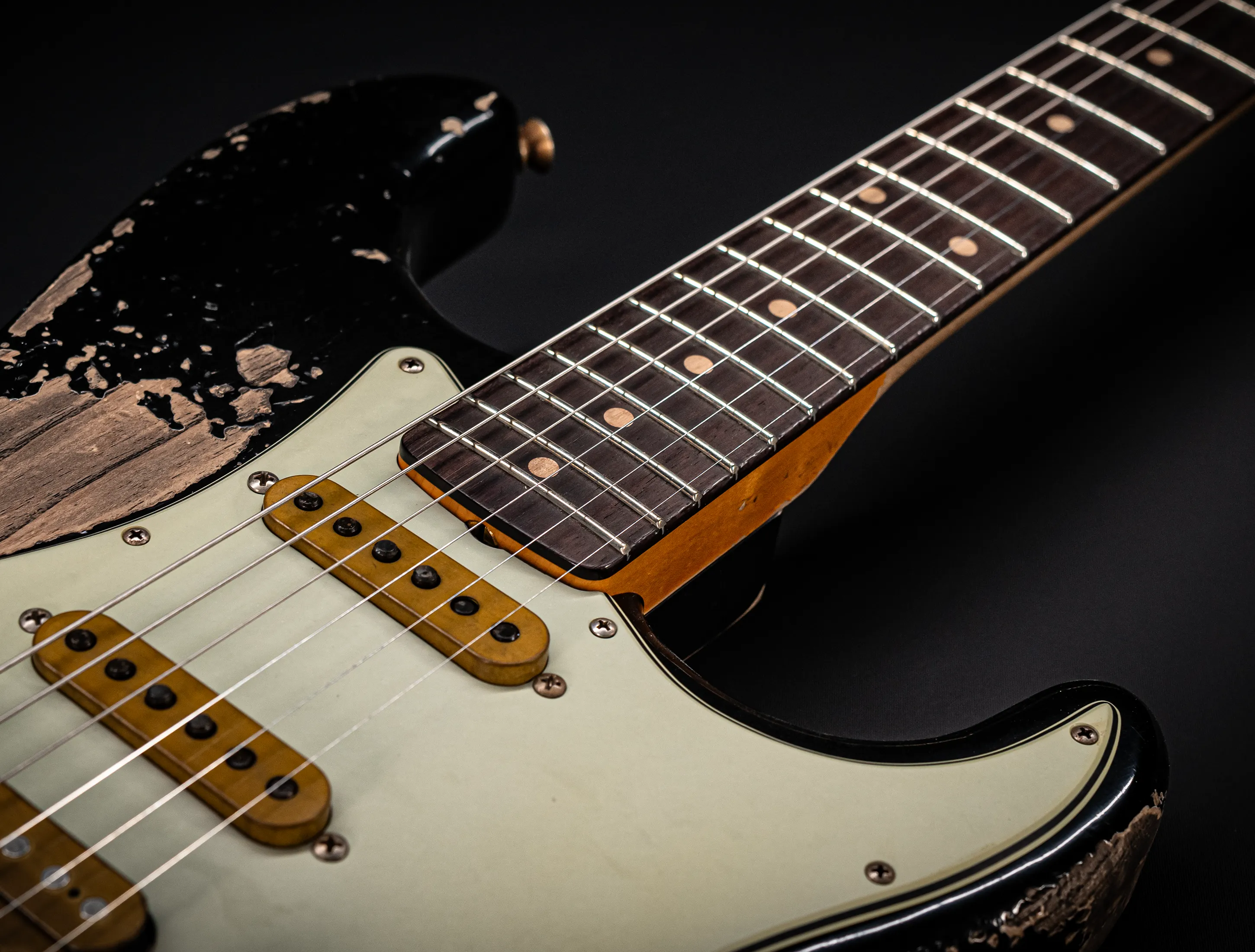 Fender MBD II 1962 Humbucker Stratocaster MIDAS Super Heavy Relic - ASH Body Black