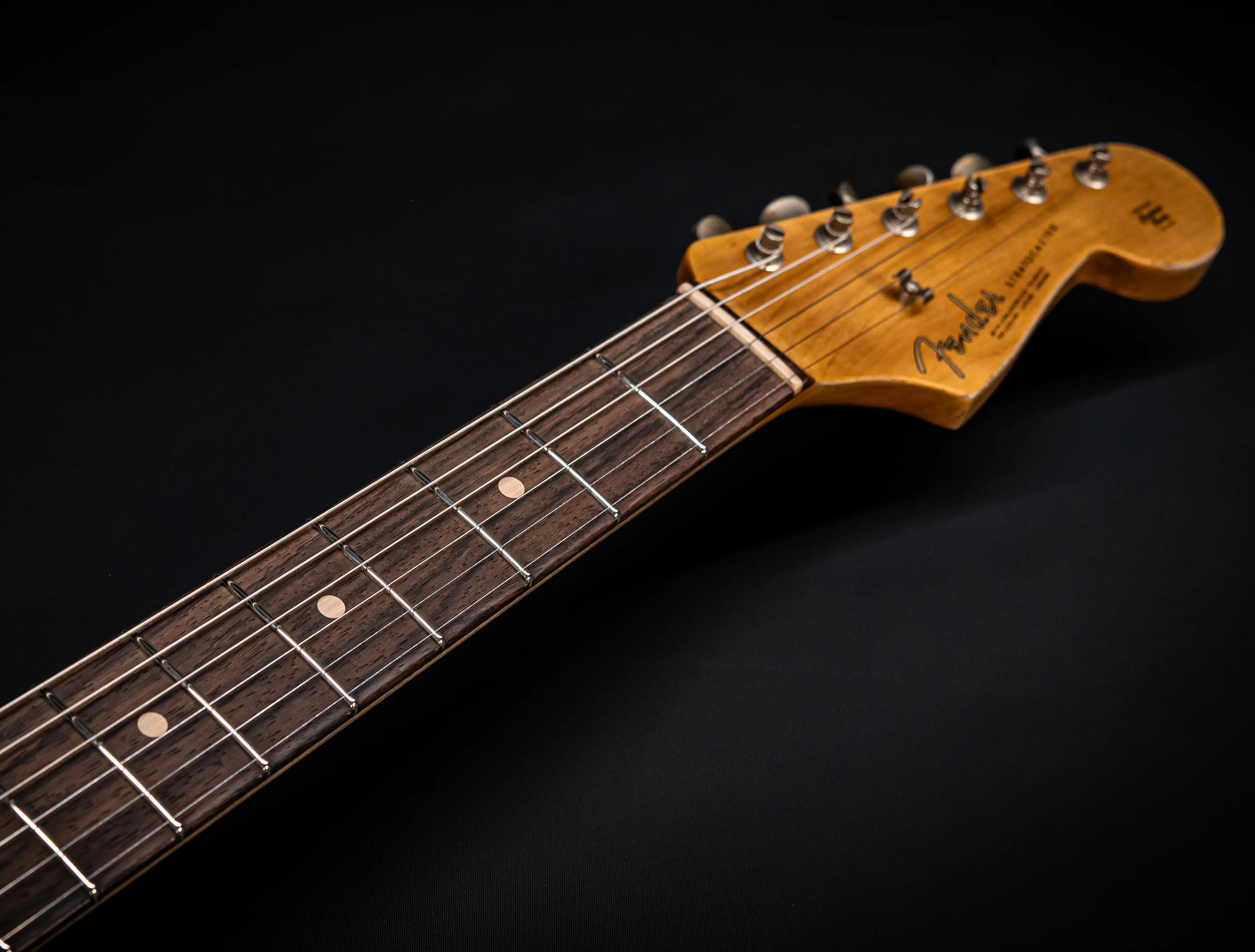 a173084Fender MBD Limited 1963 Humbucker Stratocaster Heavy Relic - Black Muikhaus-Hermann