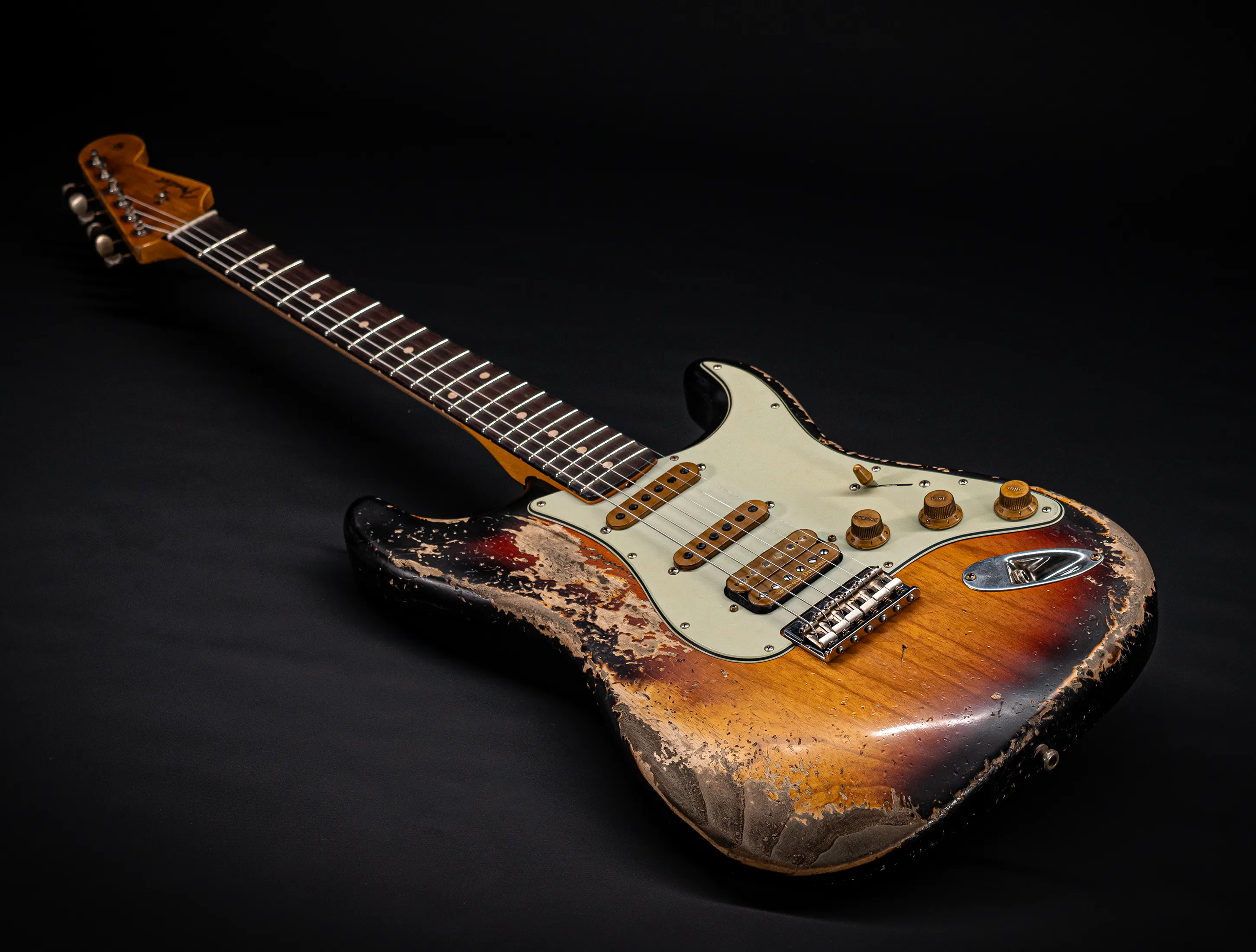 Fender MBD II 1962 Humbucker Hardtail Stratocaster MIDAS Super Heavy Relic - ASH Body Sunburst