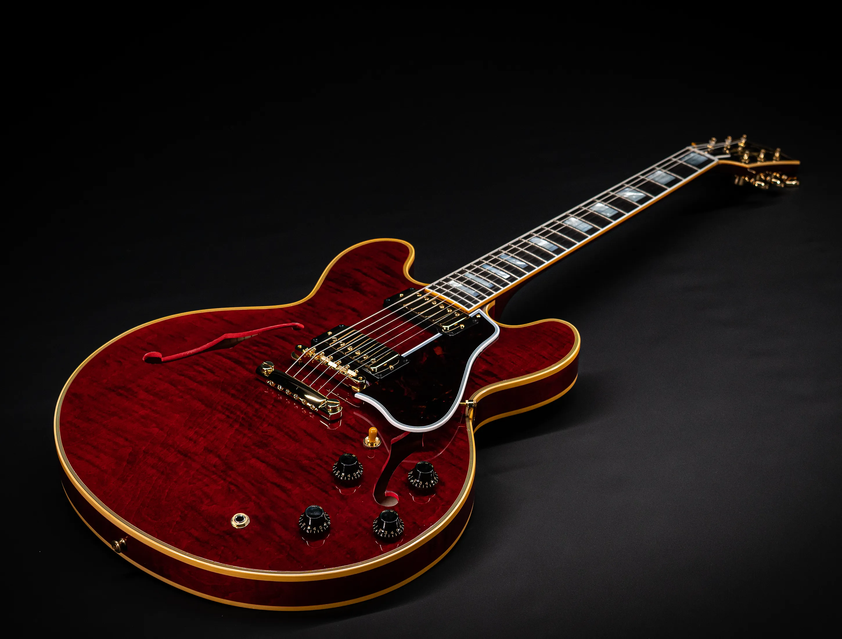 Gibson ES-355 1959 Custom Shop Gloss Figured Maple - Dark Viking Red