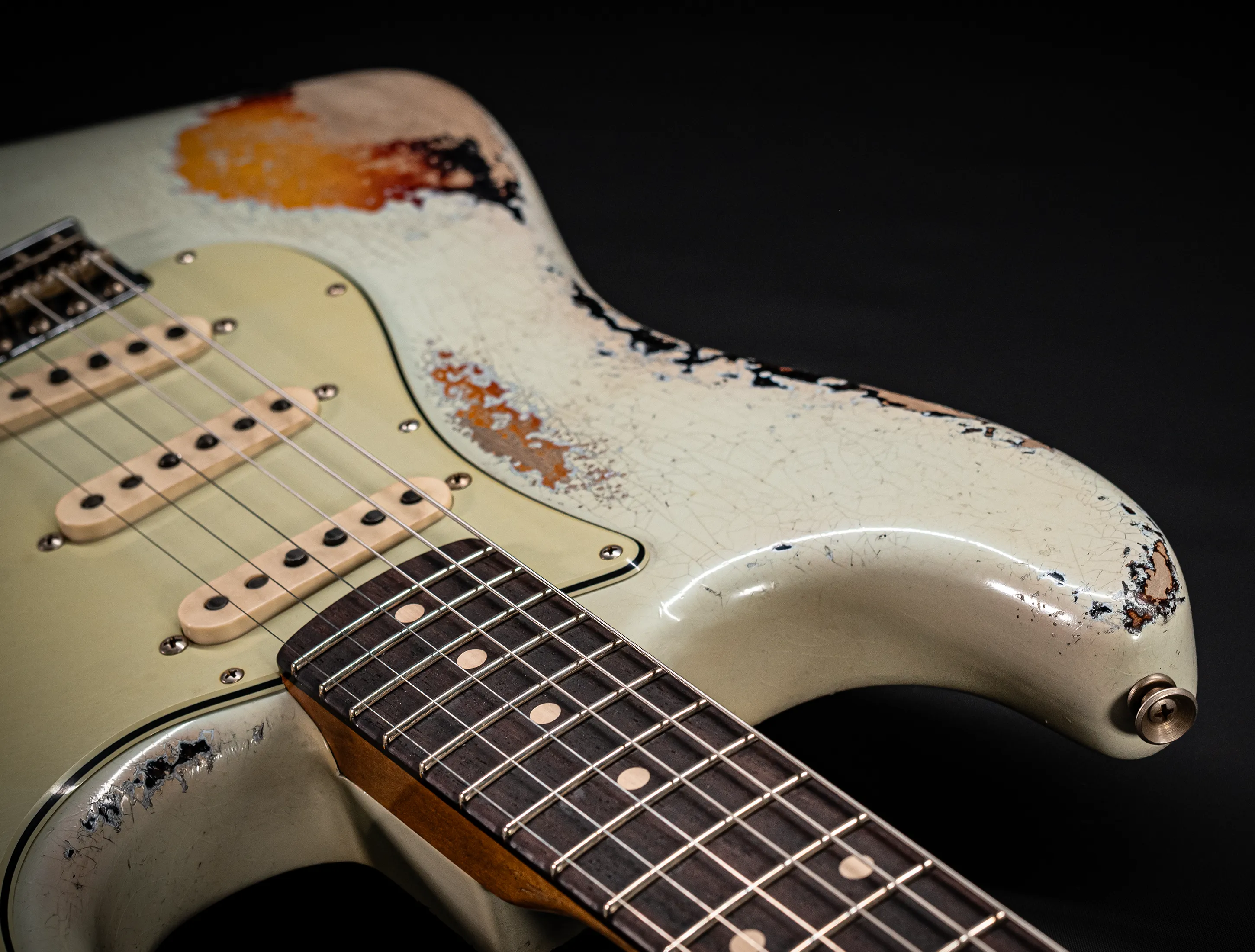 Fender Masterbuilt Paul Waller 1961 F-branded Ex Pin-Up Stratocaster Heavy Relic Sonic Blue over Sunburst