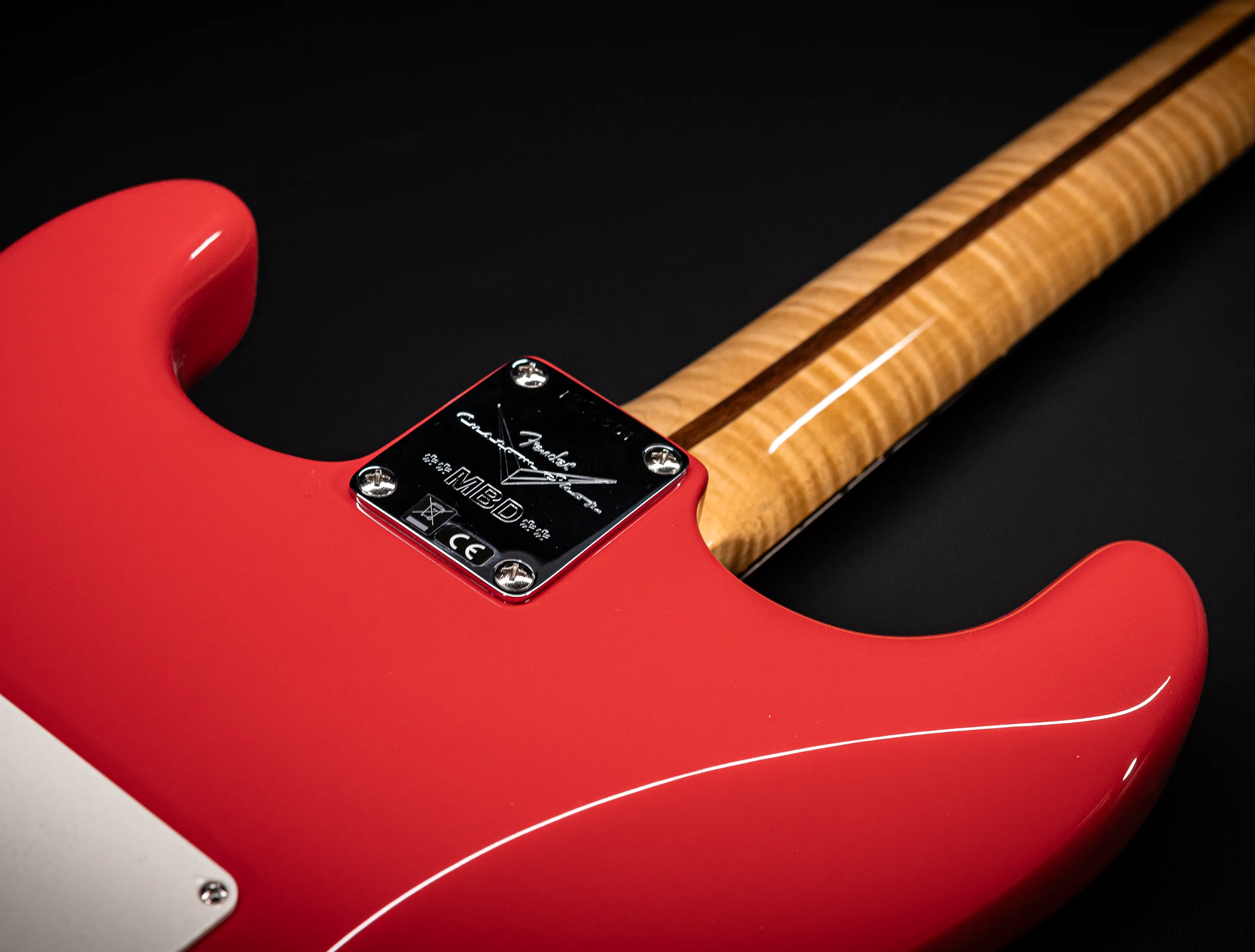 Fender MBD 1963 Stratocaster GLOSS NOS flame Neck - Fiesta Red