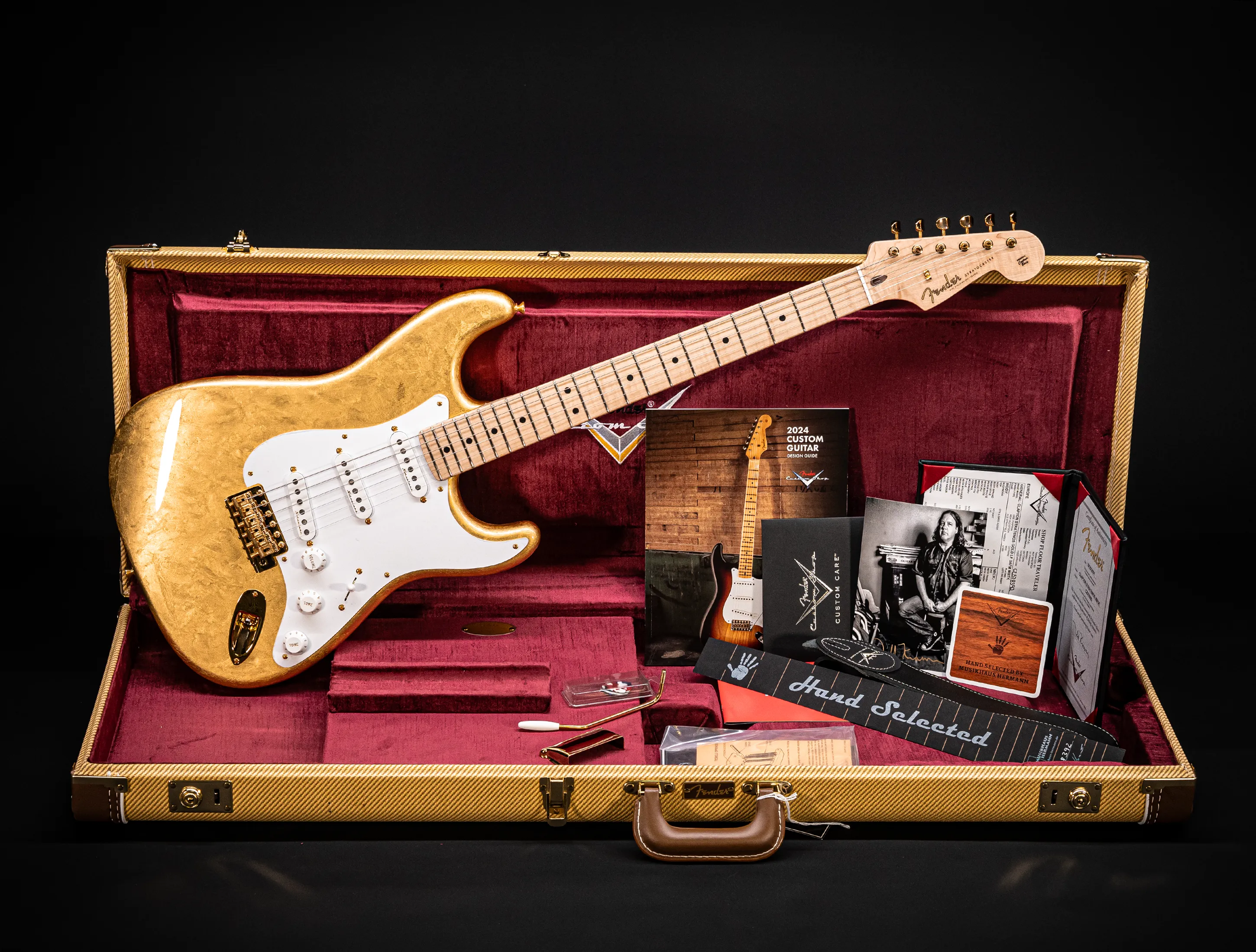 a165276 Fender Masterbuilt Todd Krause GOLD LEAF Eric Clapton Stratocaster - 24 Karat Gold