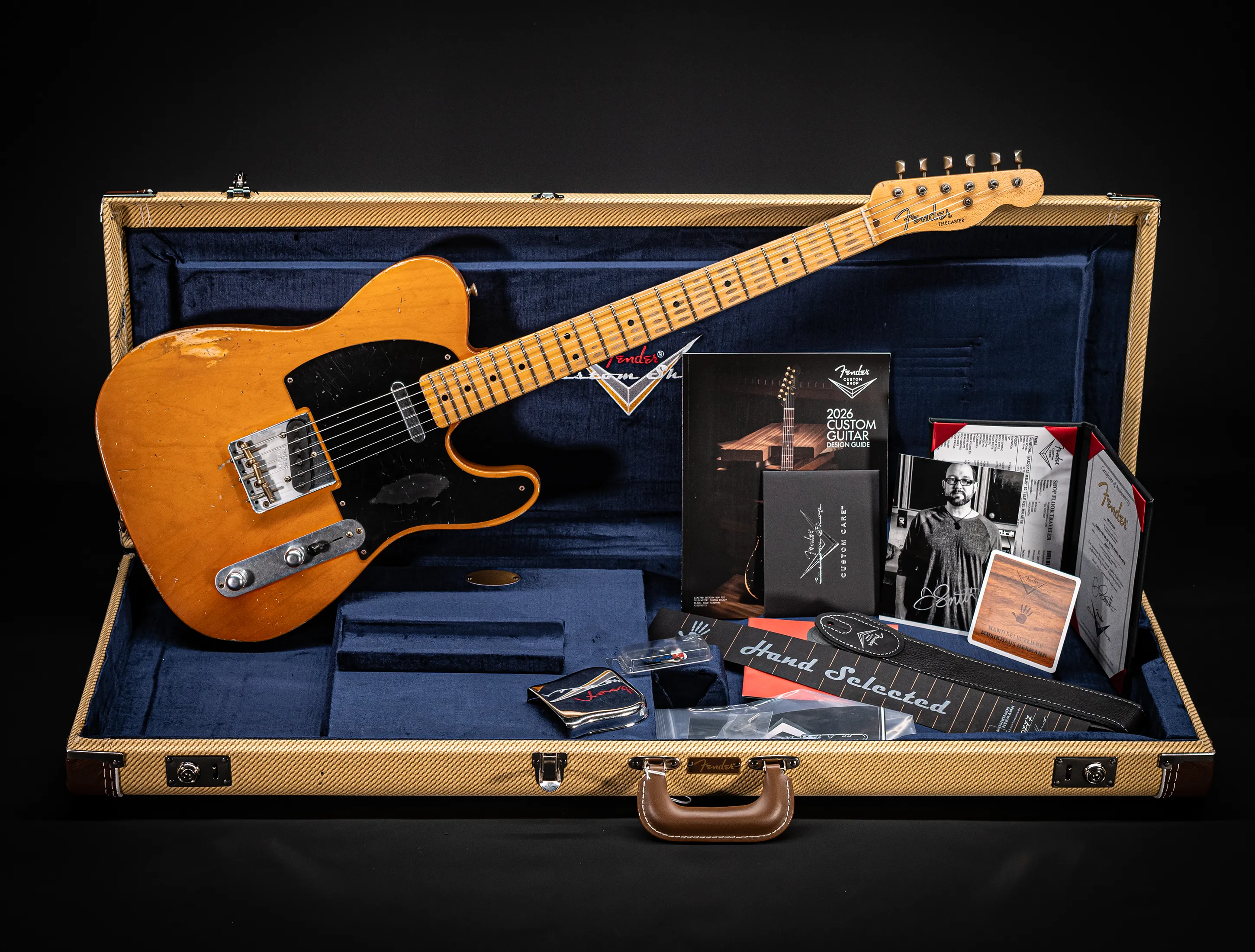 Fender Senior Masterbuilt Jason Smith 1952 Telecaster Relic - 1pc Ash Butterscotch Blonde