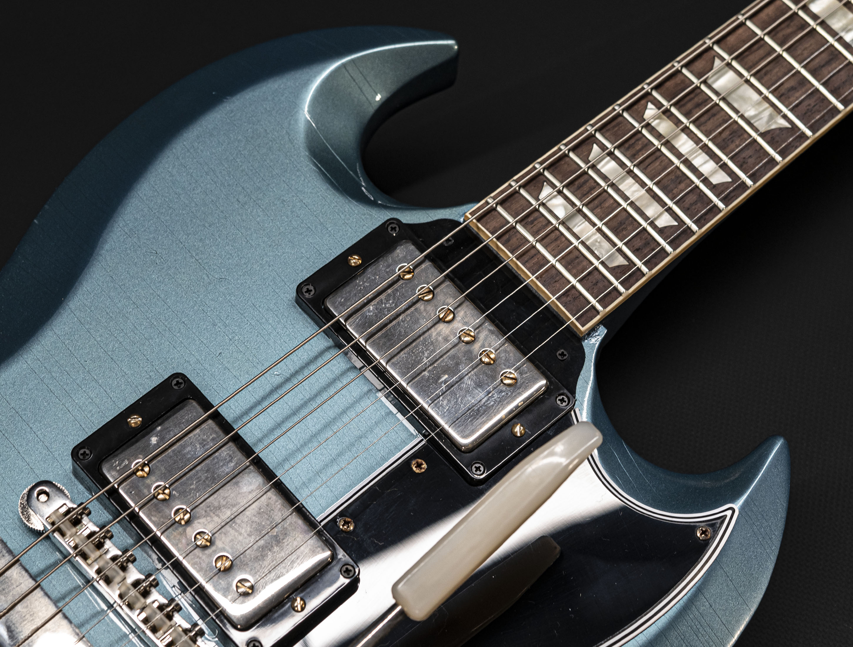Galerie anzeigen (26 Bilder) a120180-gibson-sg-1964-standard-maestro-vibrola-murphy-lab-ultra-light-aged-pelham-blue